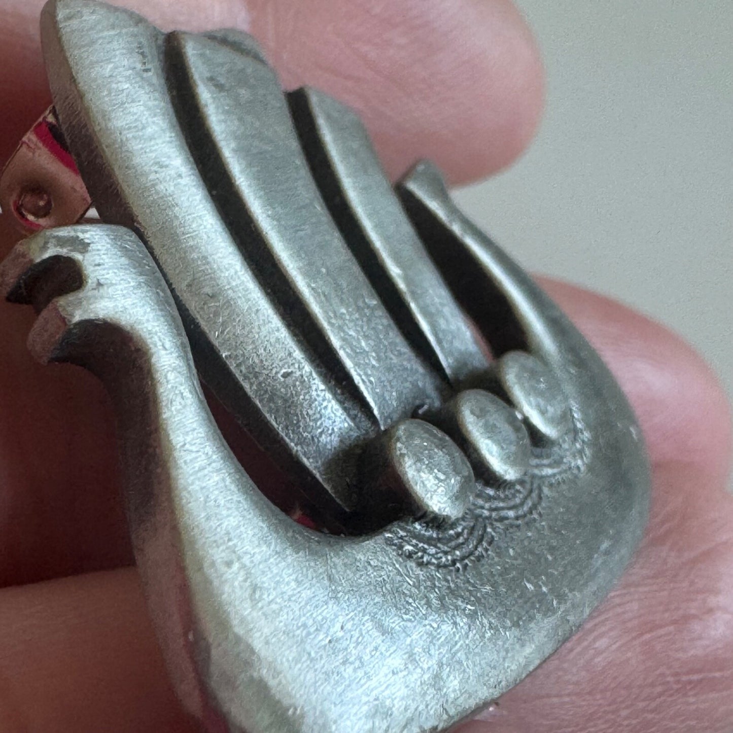 Vintage R. Tennesmed Sweden Viking Ship Pewter Brooch Pin