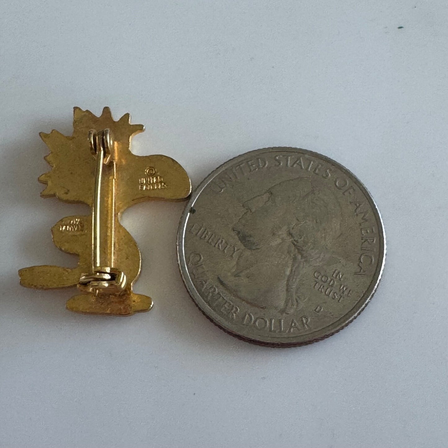 Vintage Peanuts Woodstock Yellow Bird Enamel Lapel Pin Brooch