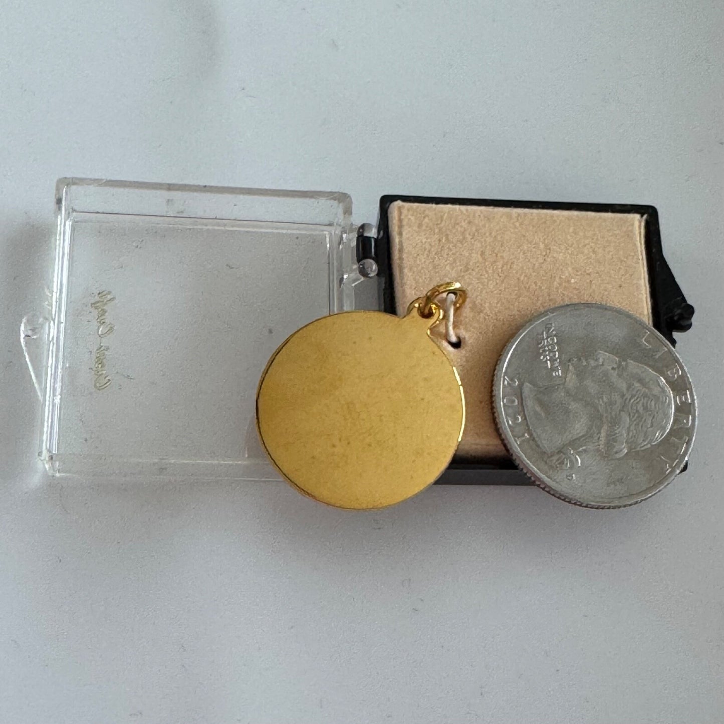 Vtg USS Texas Charm Pendant Gold Tone Proud Heritage Proud Purpose Battleship