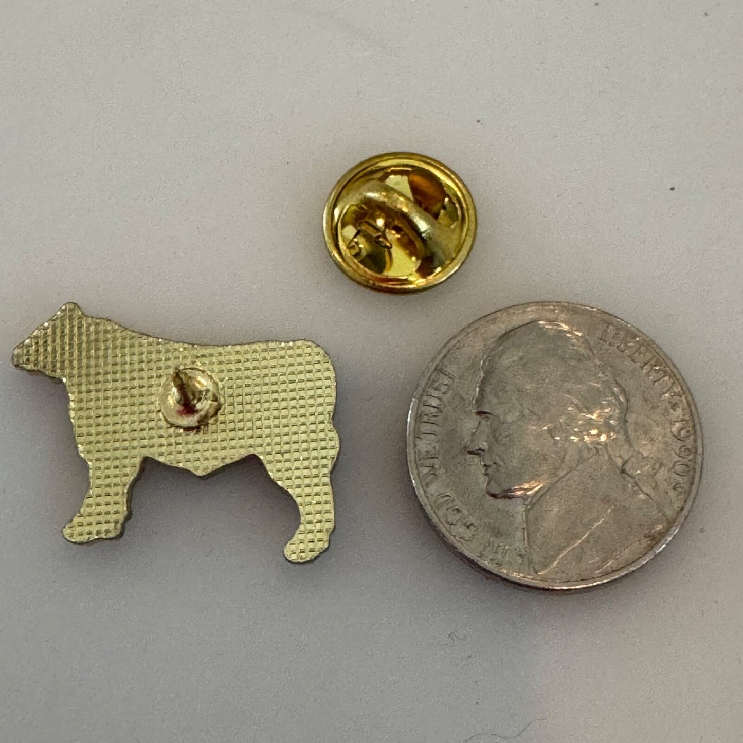 American Flag Beef Cattle Enamel Lapel Pin