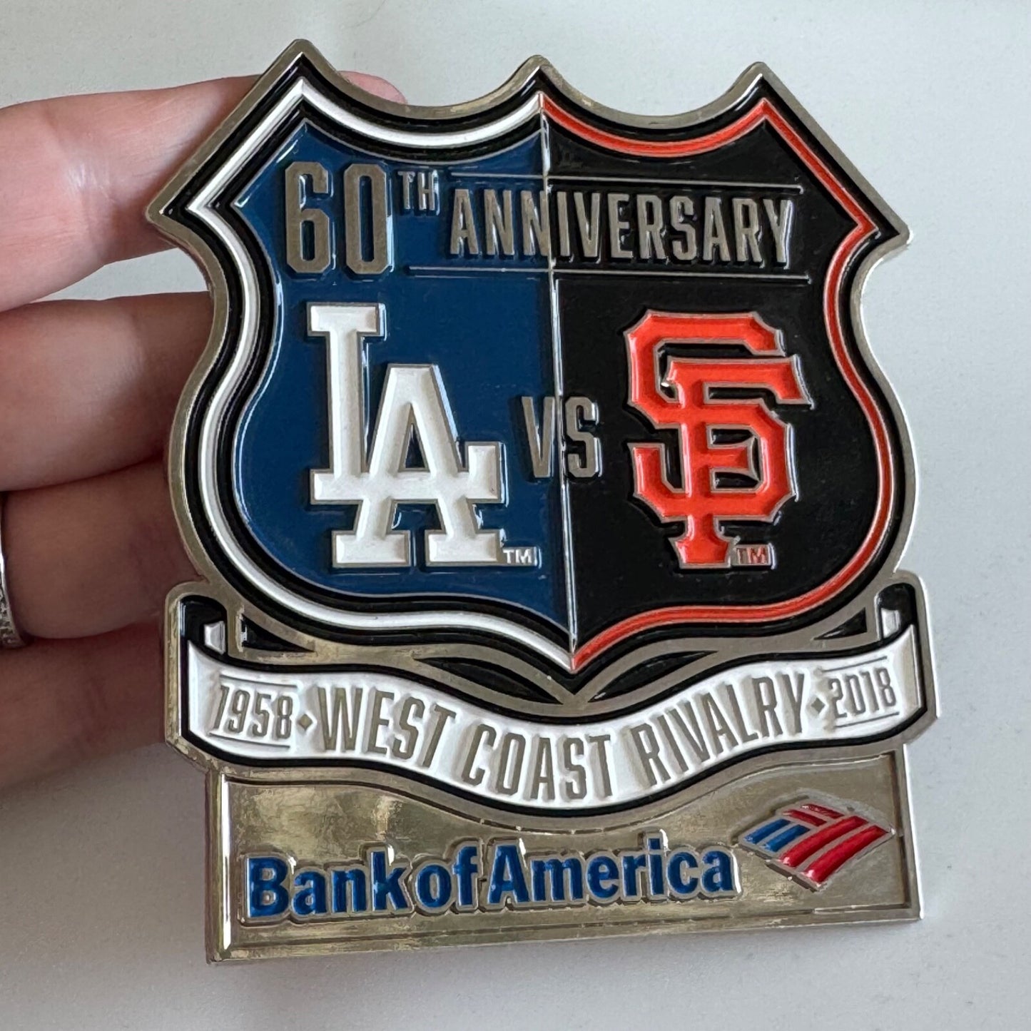 2018 60th Anniversary West Coast Rivalry Bank of America Lapel Pin