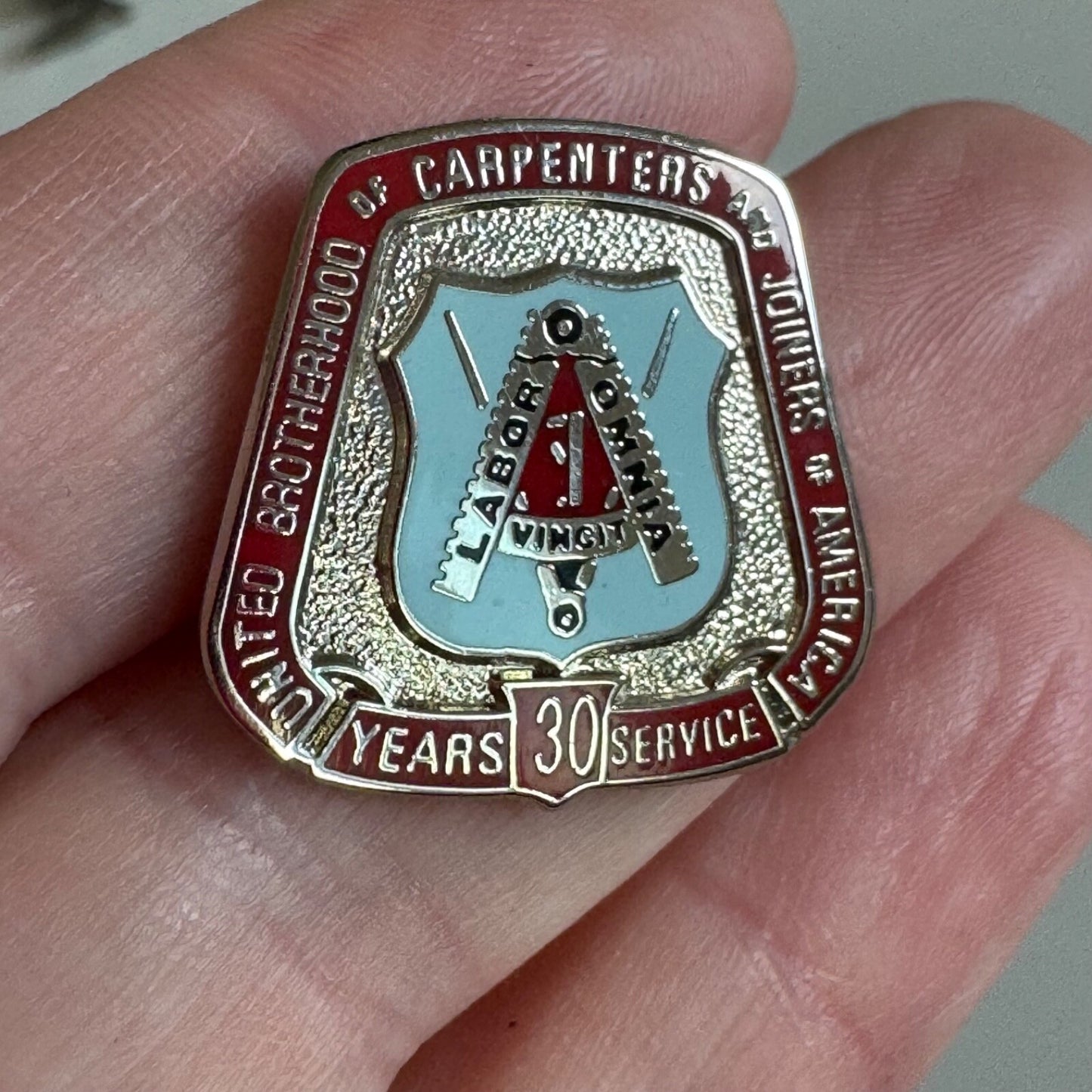 Vintage United Brotherhood of Carpenters 30 Years Pin Tie Tack Union UBC
