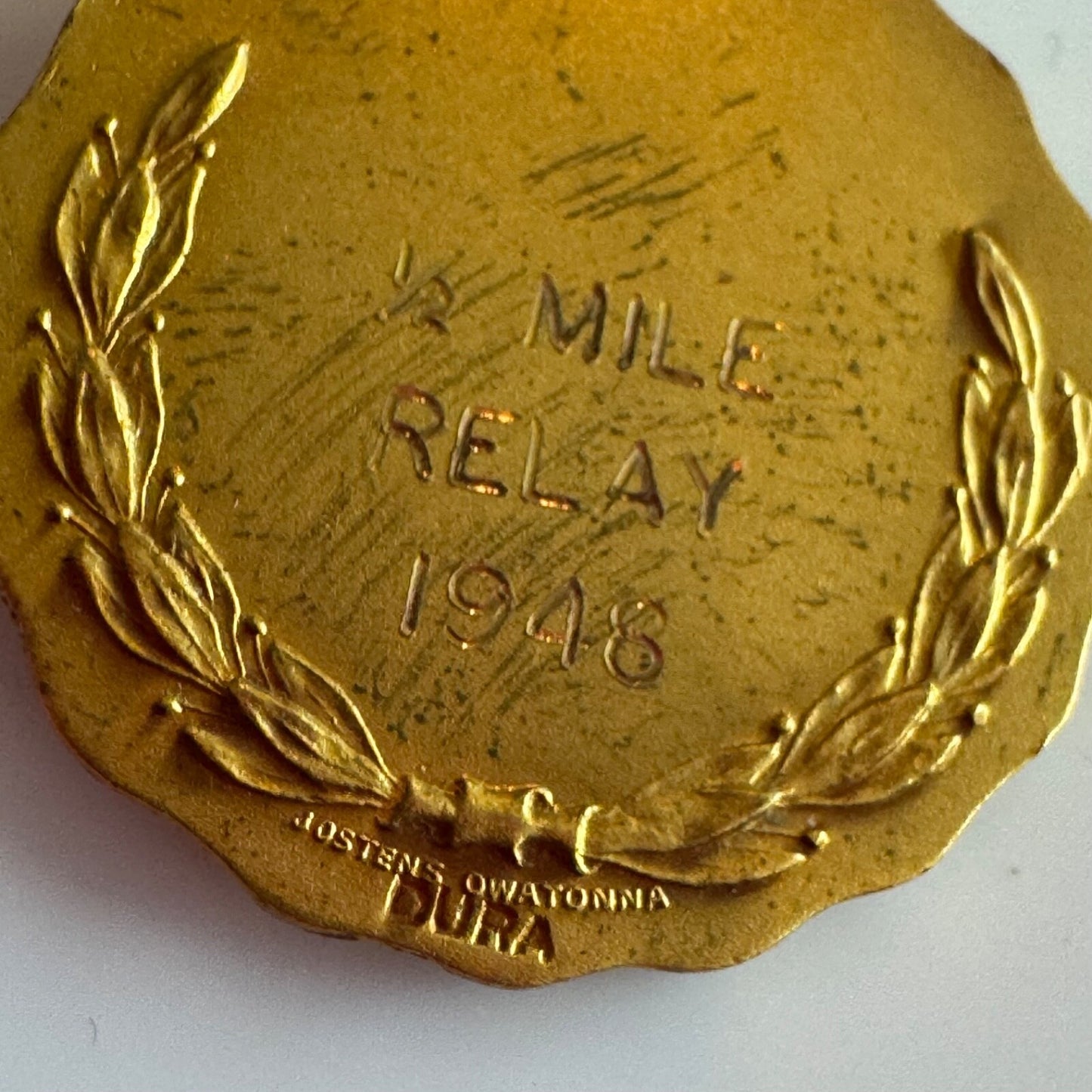 Vintage Drake Relays 1/2 Mile Relay 1948 Medal Gold Tone Dura Jostens Track