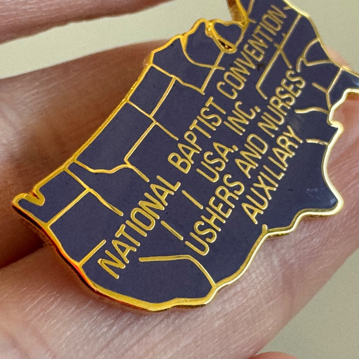 National Baptist Convention Ushers & Nurses Auxiliary USA Map Pin RARE