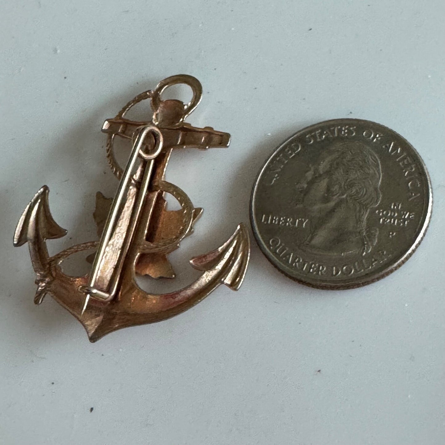 Vintage Victoria Anchor Maple Leaf Enamel Pin Canada Souvenir
