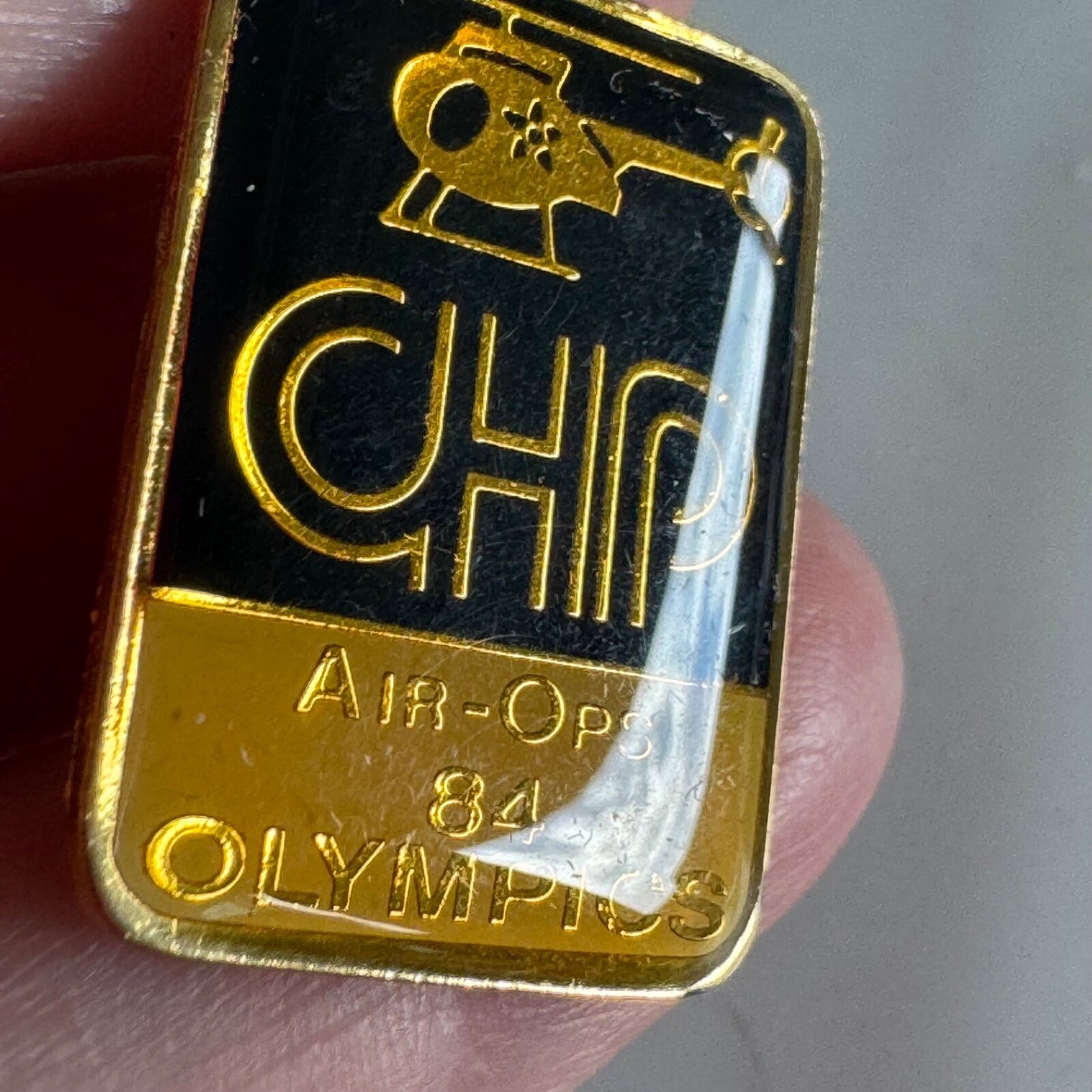 Vintage California Highway Patrol Air-Ops 84 Olympics Lapel Pin CHP 1984