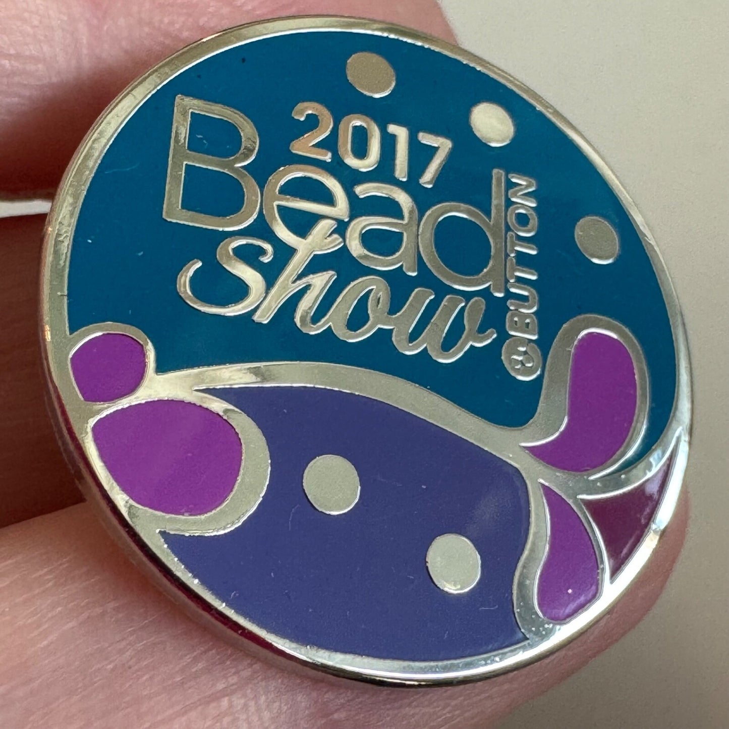 2017 Bead and Button Show Lapel Pin Silver Tone