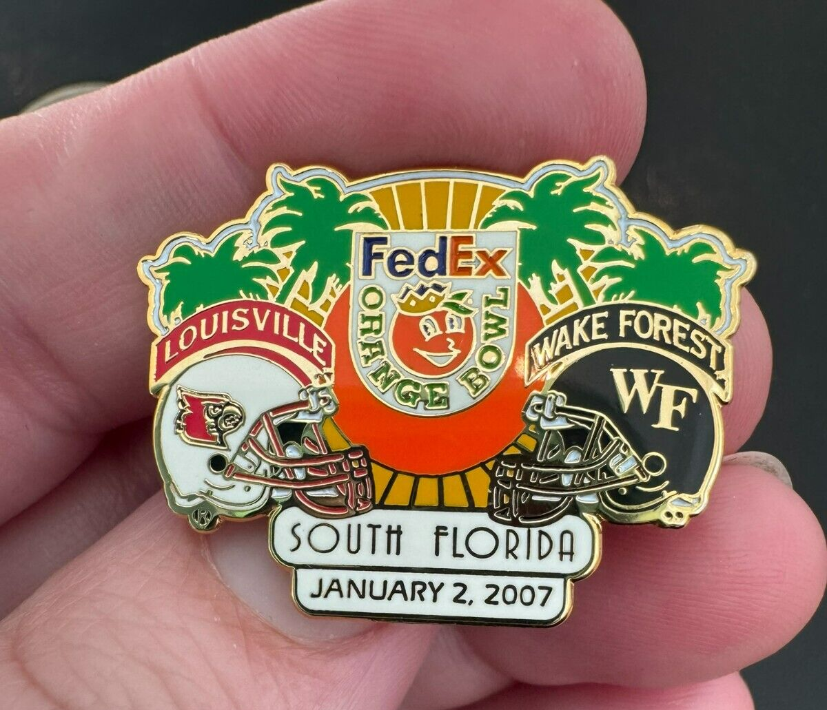 FedEx Orange Bowl 2007 Louisville Wake Forest Pin