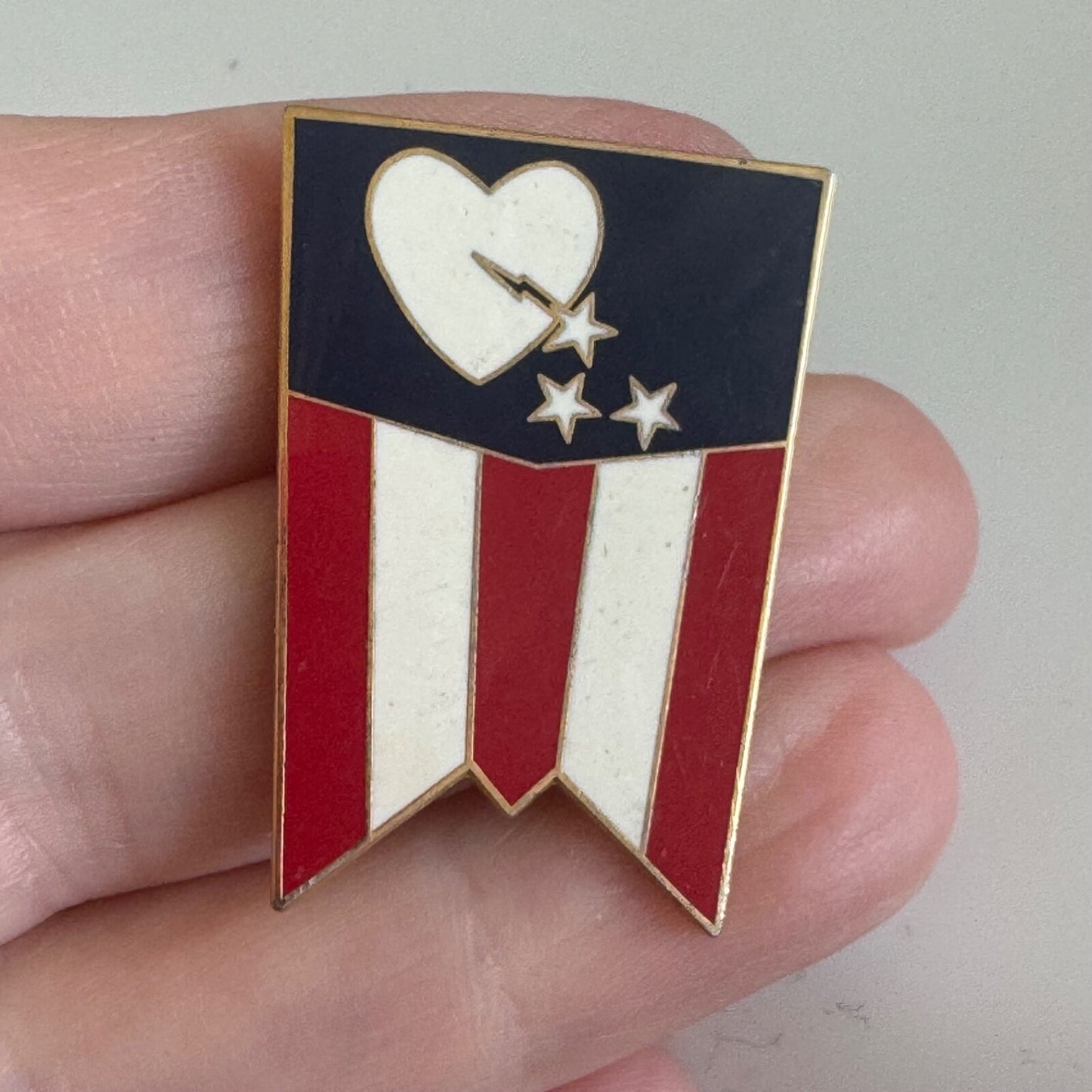 Vintage American Disaster Flag Lapel Pin United States
