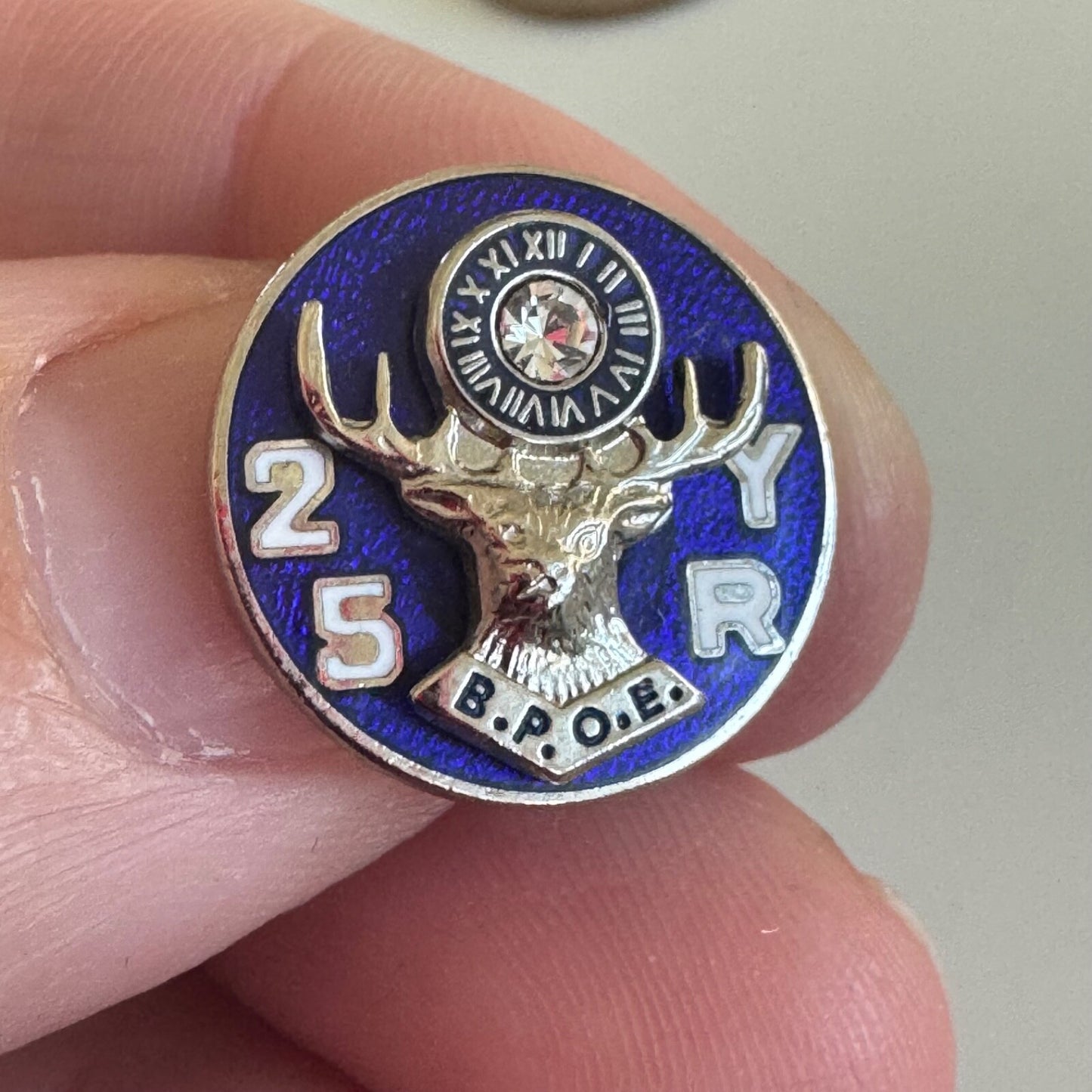 Vintage 25 Years BPOE Elks Club Lapel Pin Tie Tack