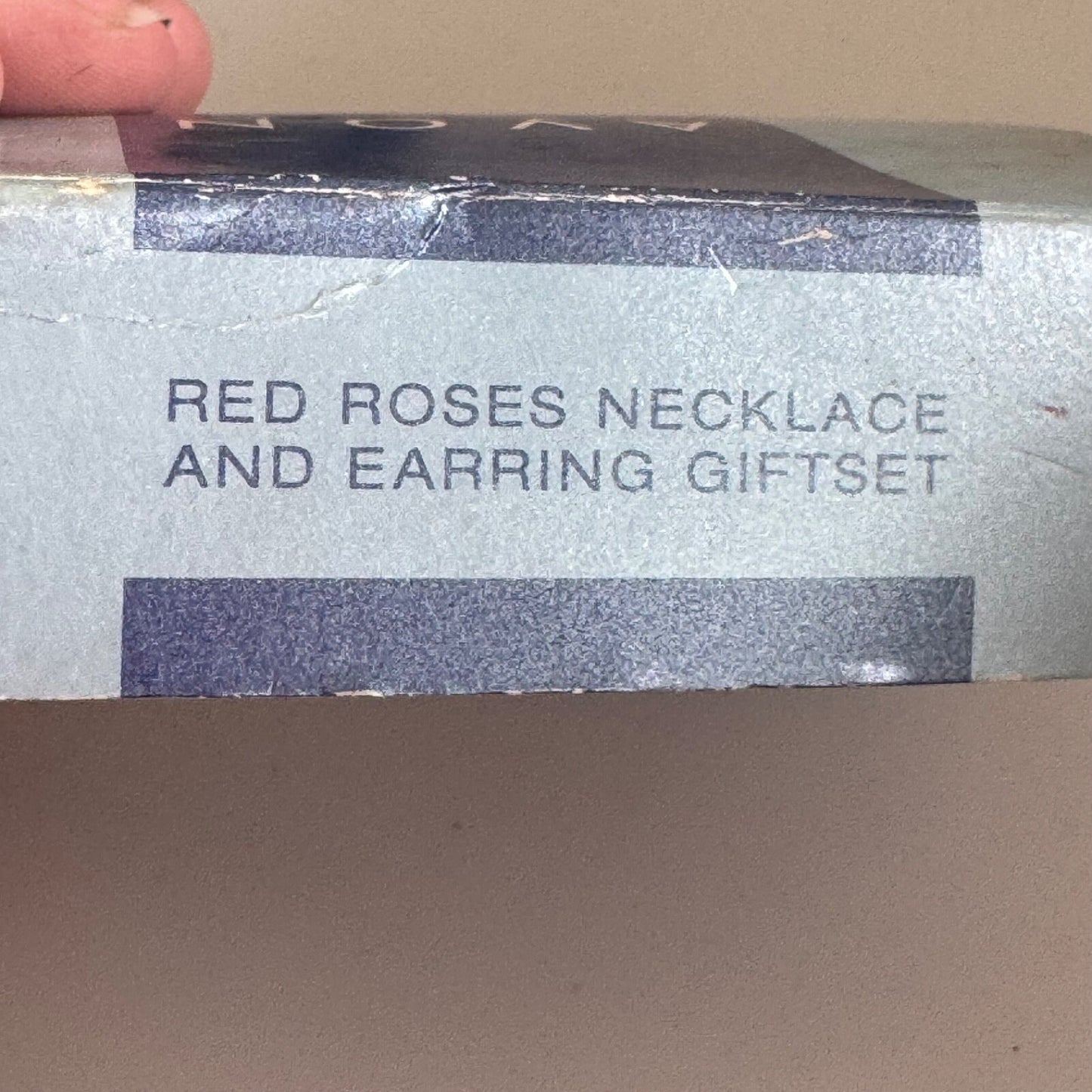 Vintage Avon Red Roses Necklace and Earring Gift Set New in Box