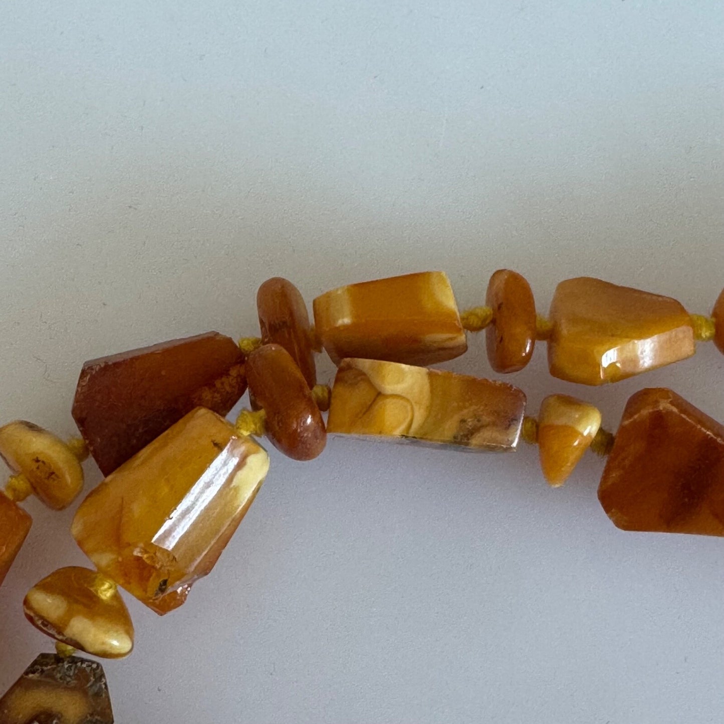 Vintage 25" Hand Knotted Amber Necklace 34g Cognac Butterscotch Egg Yolk