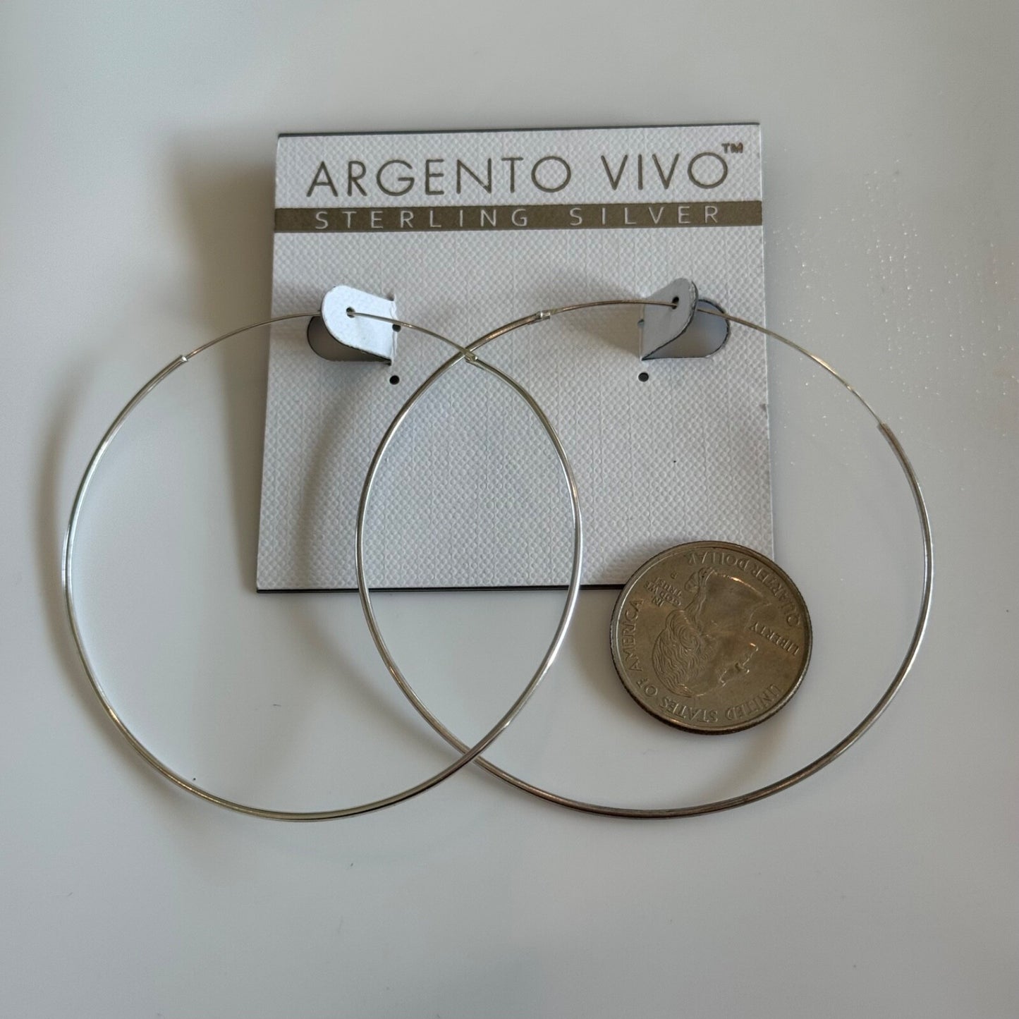 Argento Vivo Sterling Silver Extra Large Endless Hoop Earrings New On Card
