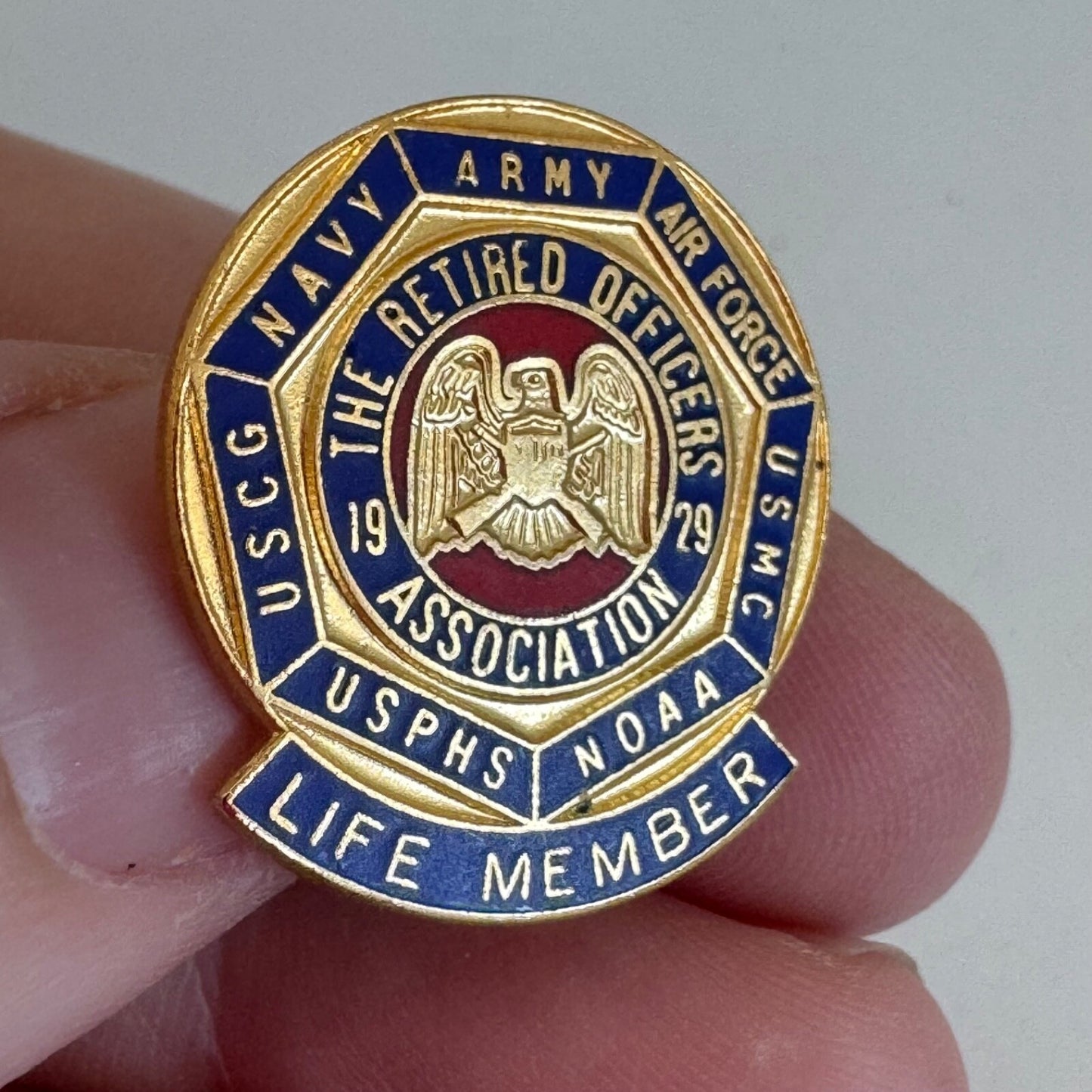 Vtg MOAA Military Officers Association of America Life Member Lapel Pin Tie Tack