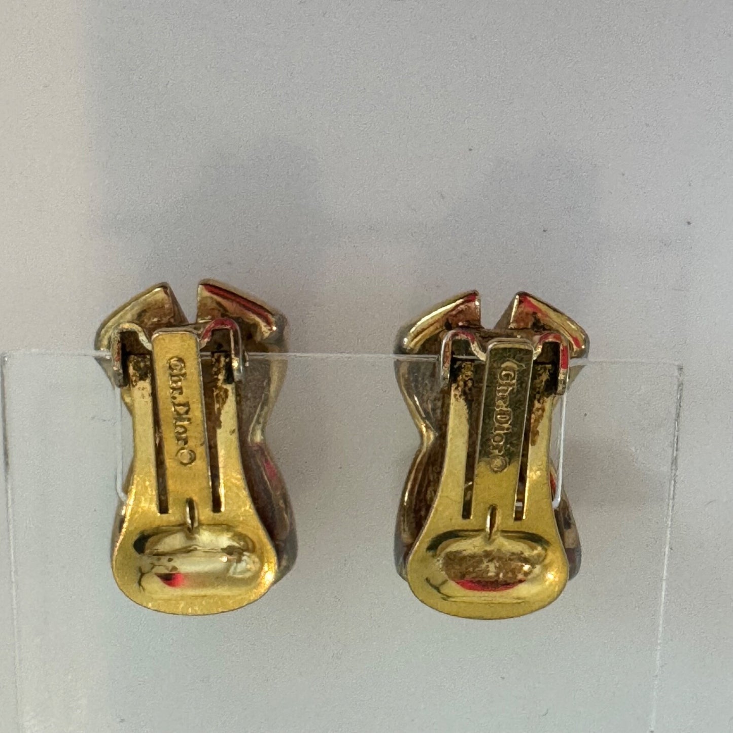 Vintage Christian Dior Gold Tone Clip On Earrings X AS IS