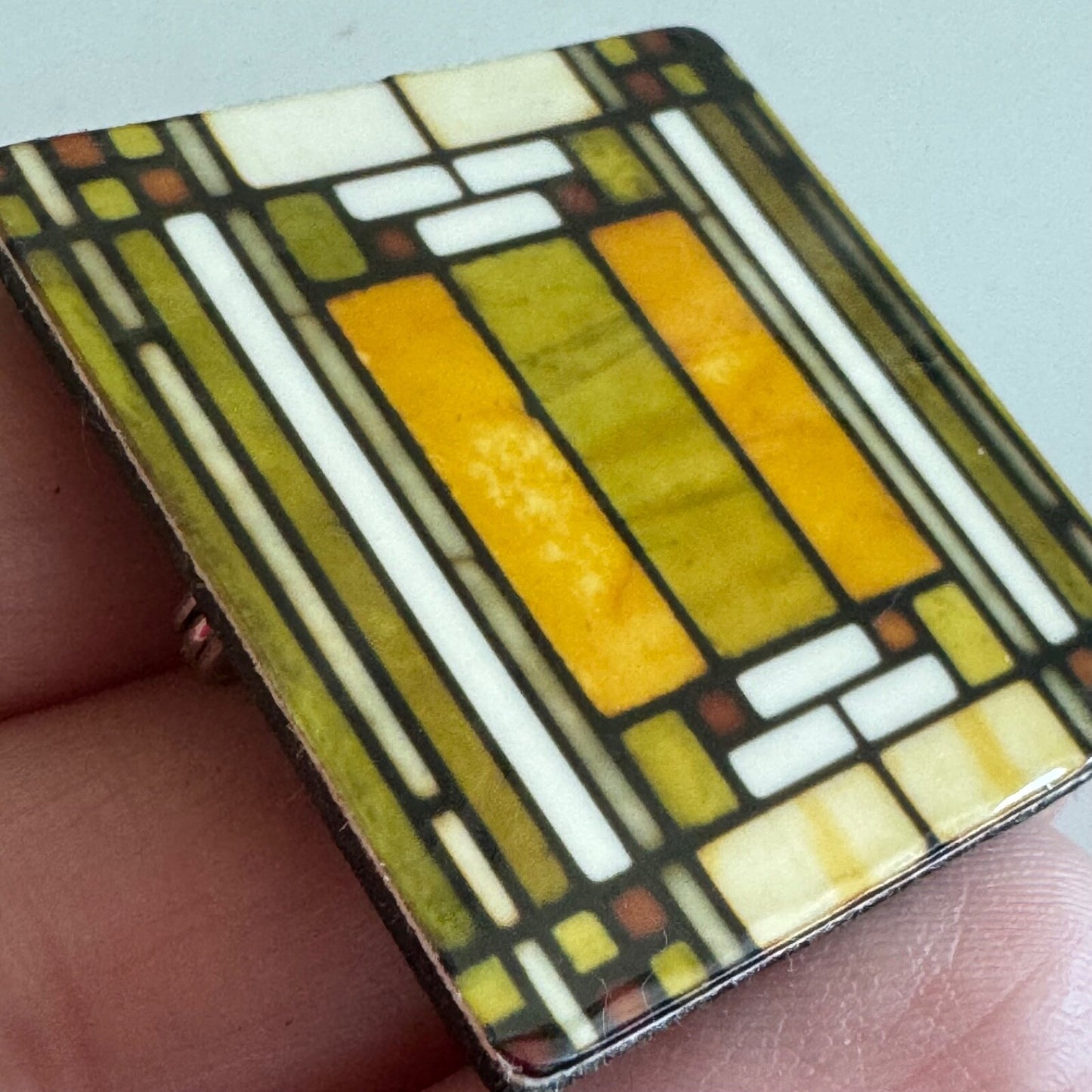 Frank Lloyd Wright Oak Park Skylight Brooch Pin Acrylic