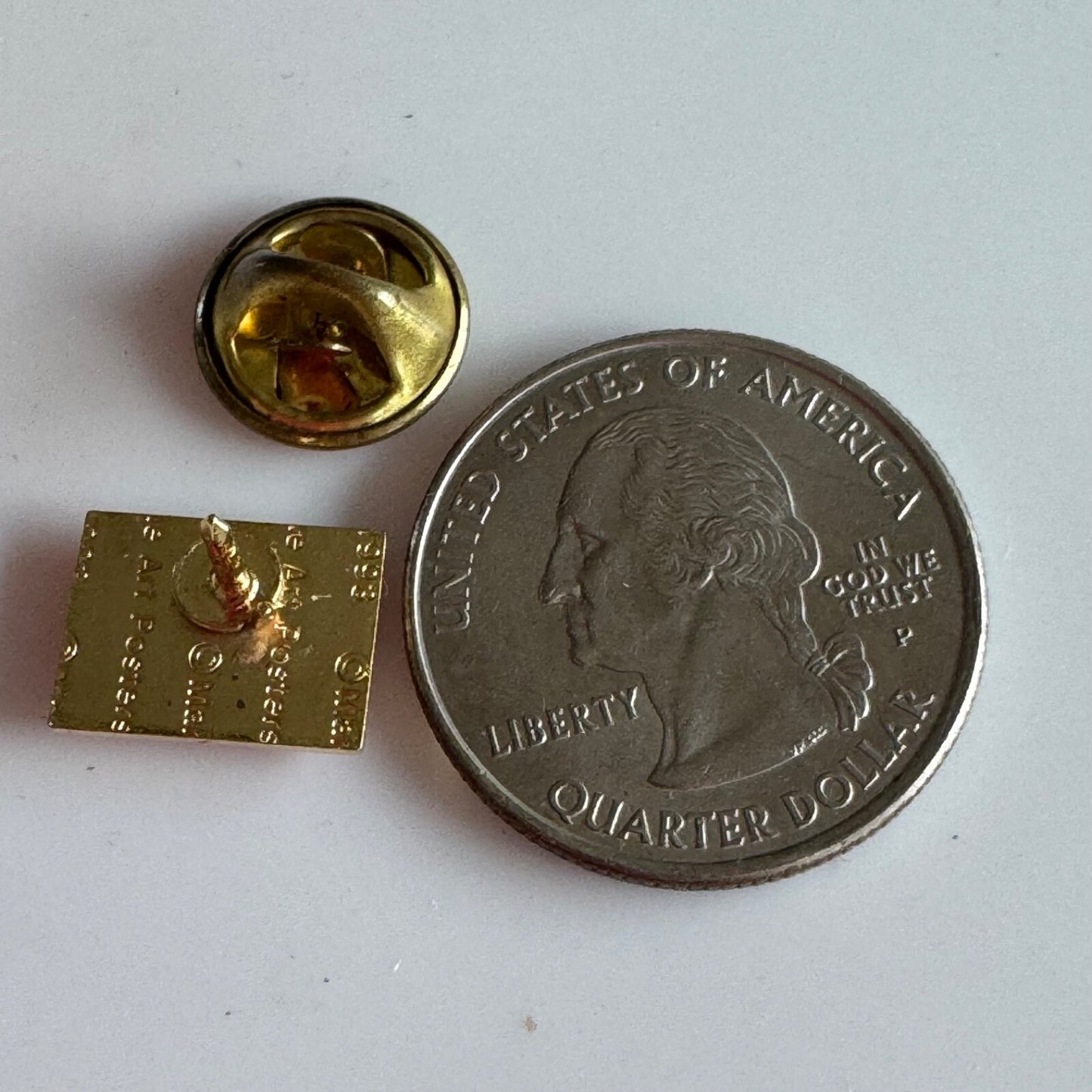 Vtg Orange Tone Cunard Logo Lion Crest Mini Enamel Pin Tie Tack – Heraldic Style