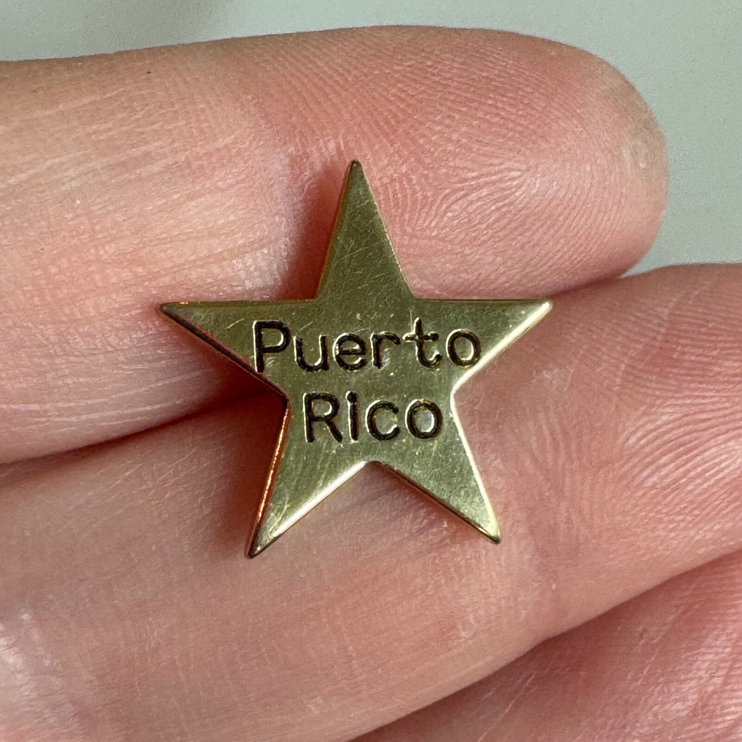 Puerto Rico Gold Star Shape Tourist Destination Lapel Pin