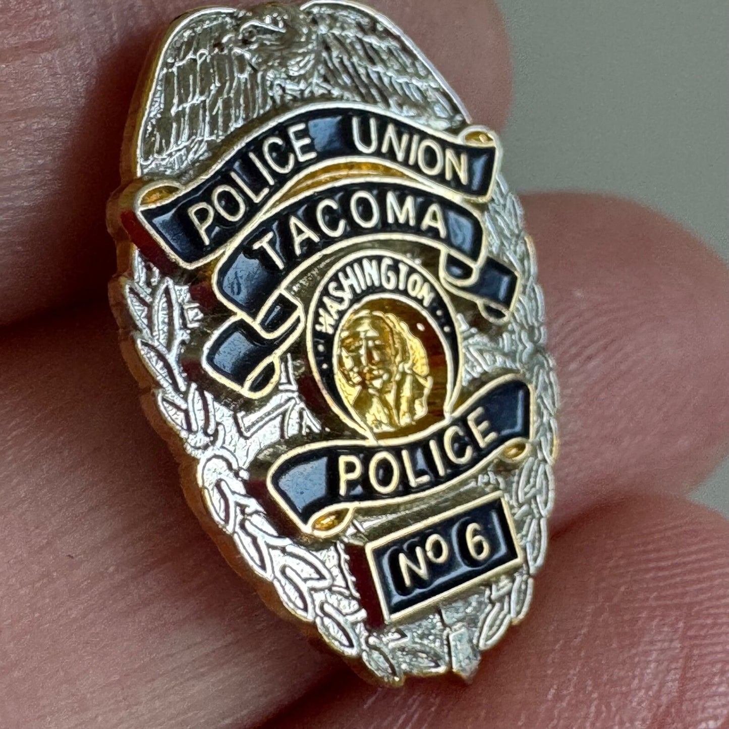 Police Union Tacoma Washington No. 6 Pin Badge