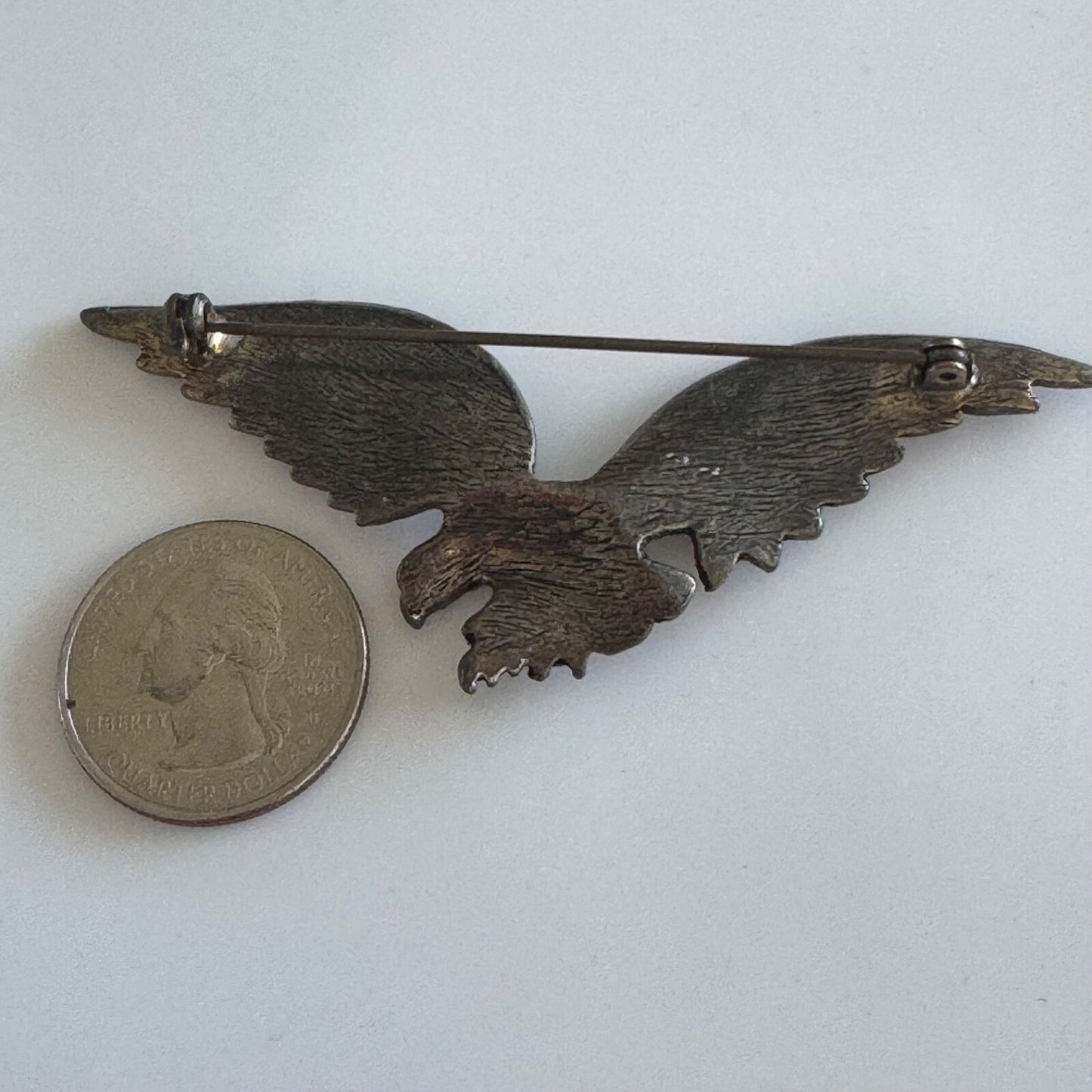 Dramatic Bald Eagle In Flight Brooch - Large