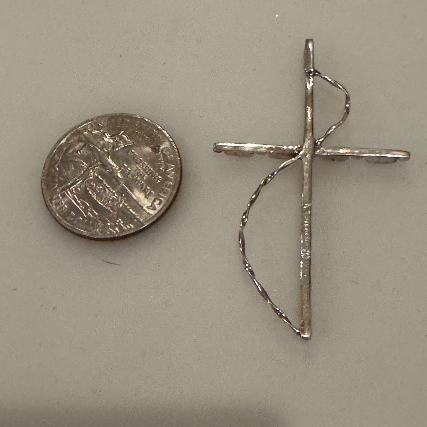 Large Signed Sterling Silver Red Coral Cross Pendant Navajo? Methodist