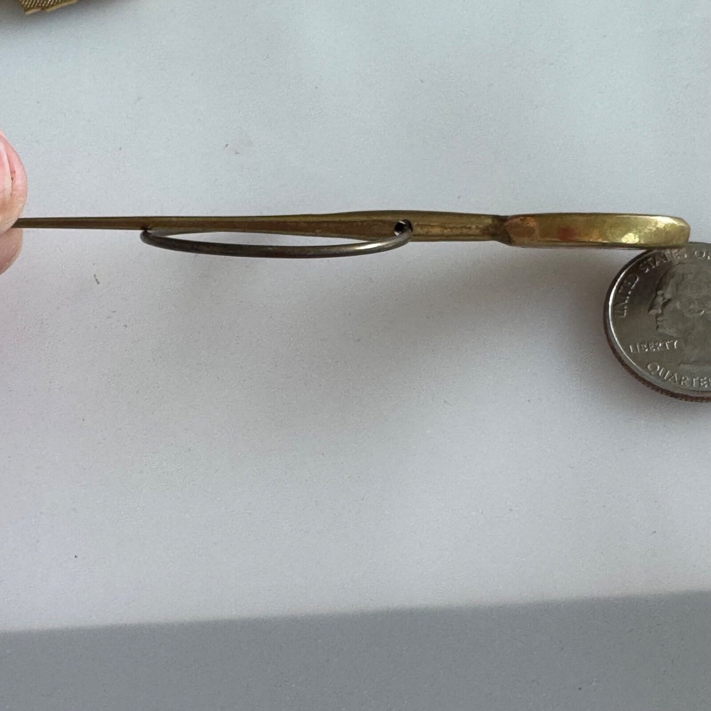 Vintage Antique SCOTTISH AGATE ENAMEL PENANNULAR ARTSY BRASS BROOCH PIN