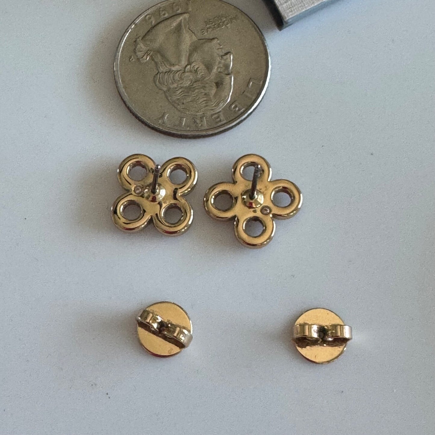 Tory Burch Small Kira Pavé Clover Stud Earrings NWOT