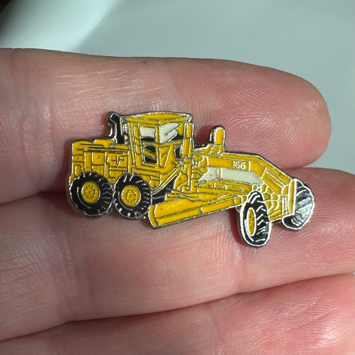Vintage Yellow Caterpillar Cat Motor Grader Advertising Lapel Pin