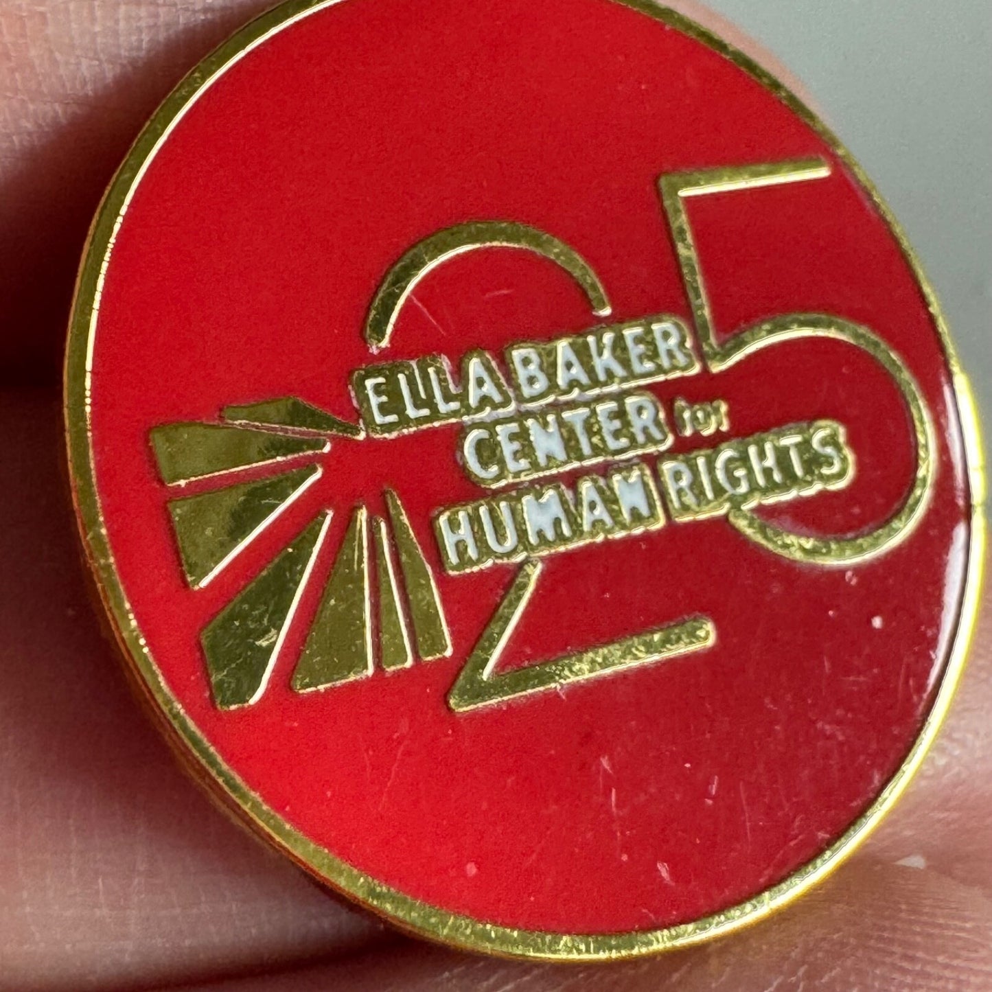 Vintage Ella Baker Center for Human Rights Lapel Pin 25th Anniversary