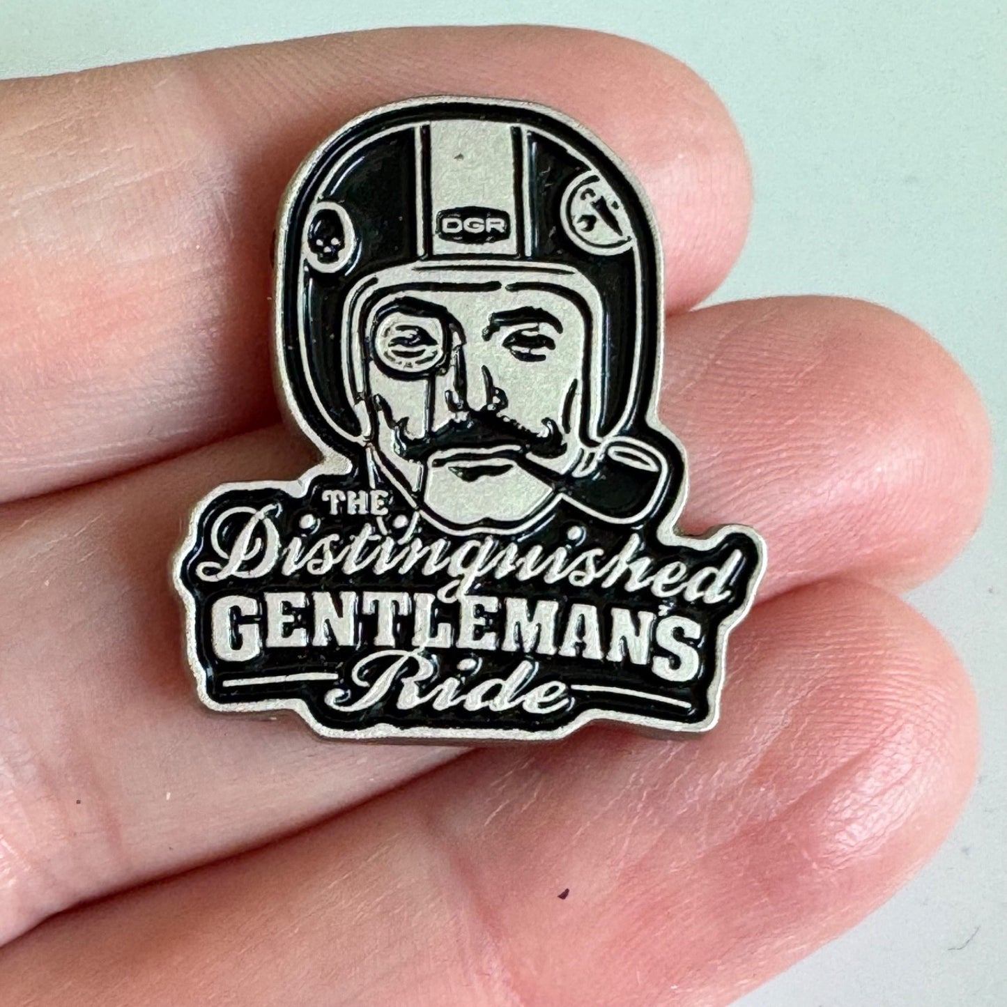 Vtg The Distinguished Gentleman’s Ride Motorcycle Helmet Pin DGR gentlemans