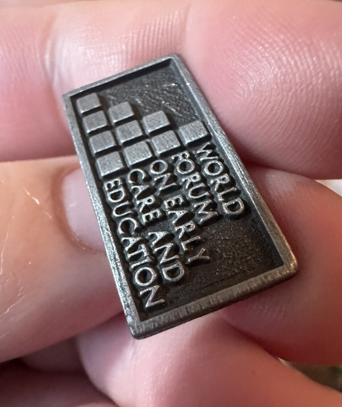 World Forum on Early Care and Education Pin Pewter