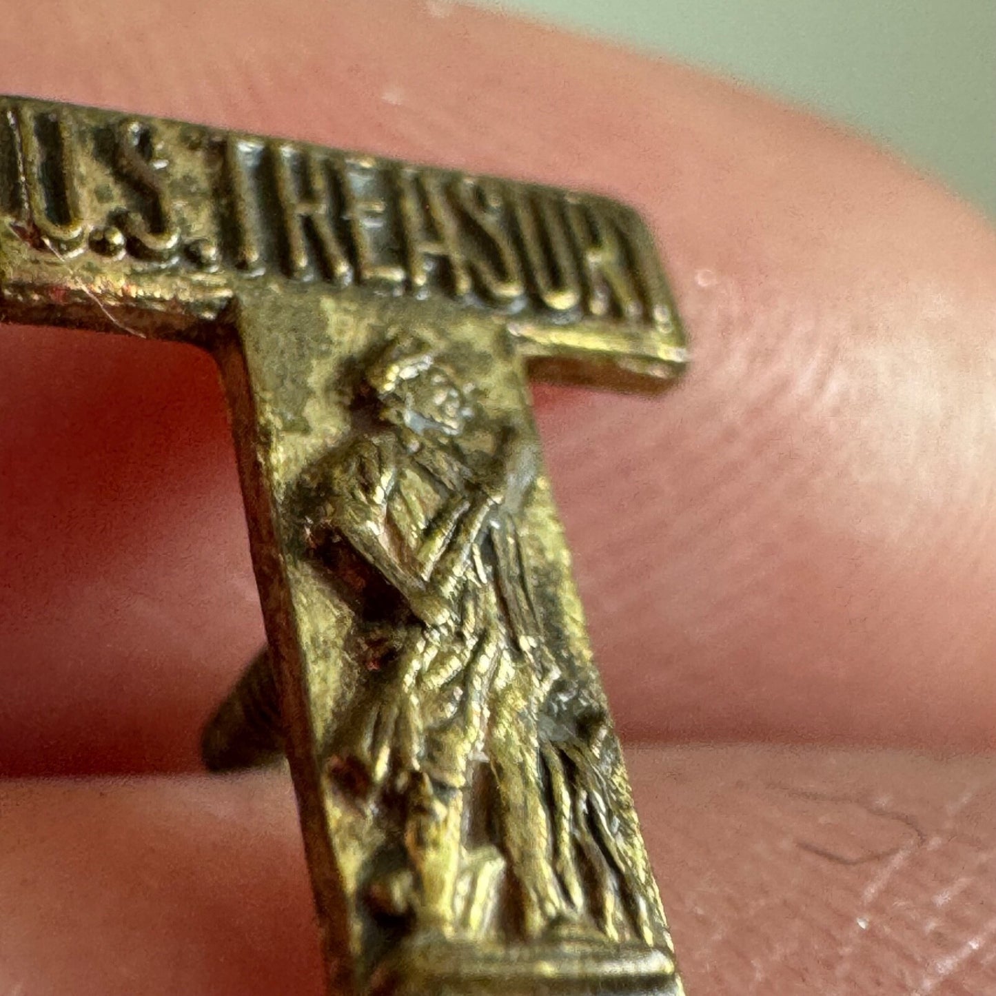 Vintage U.S. Treasury T Men Screwback Lapel Pin