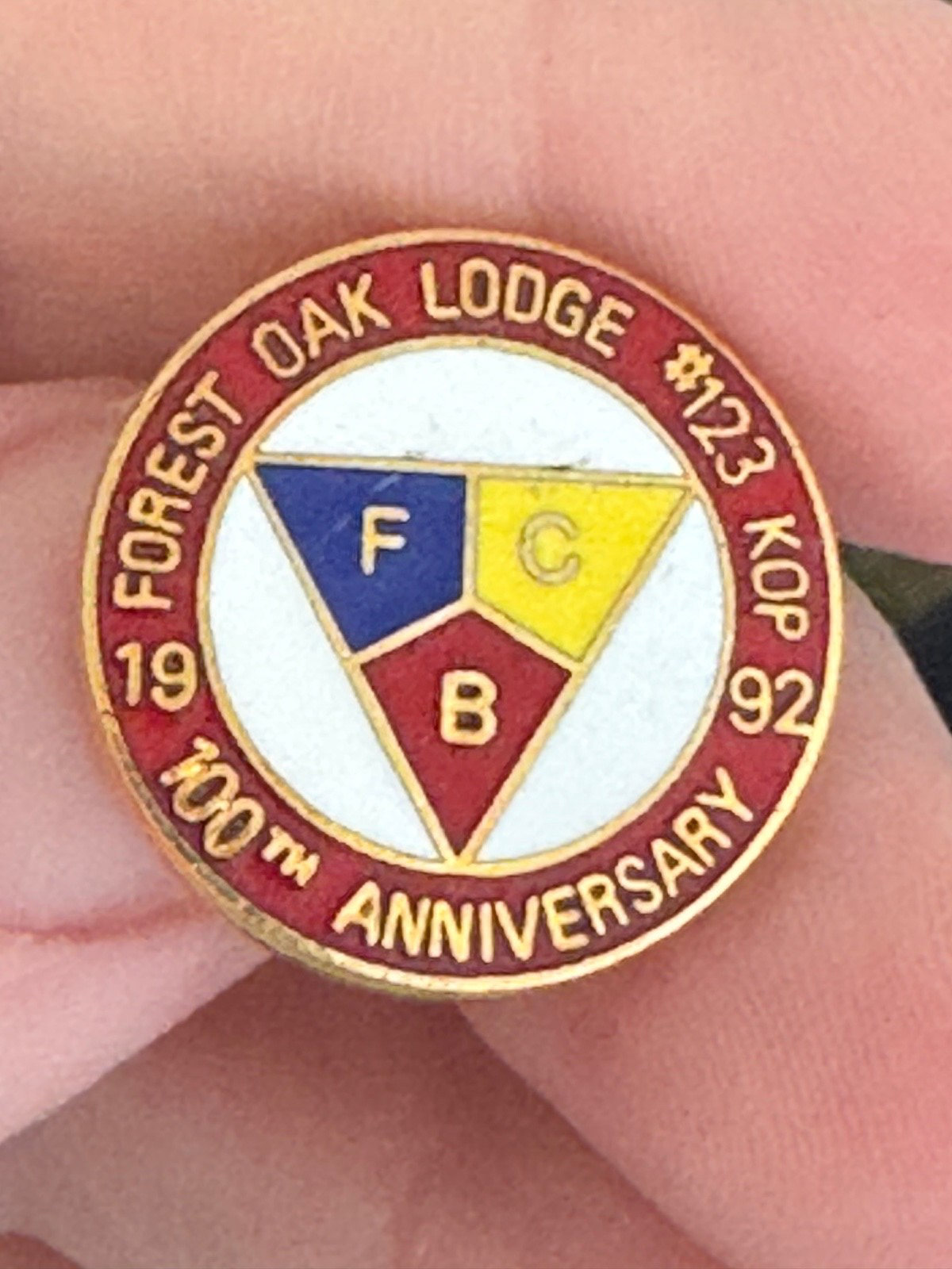 Vintage Forest Oak Lodge #123 KOP 100th Anniversary Pin – BFC Triangle