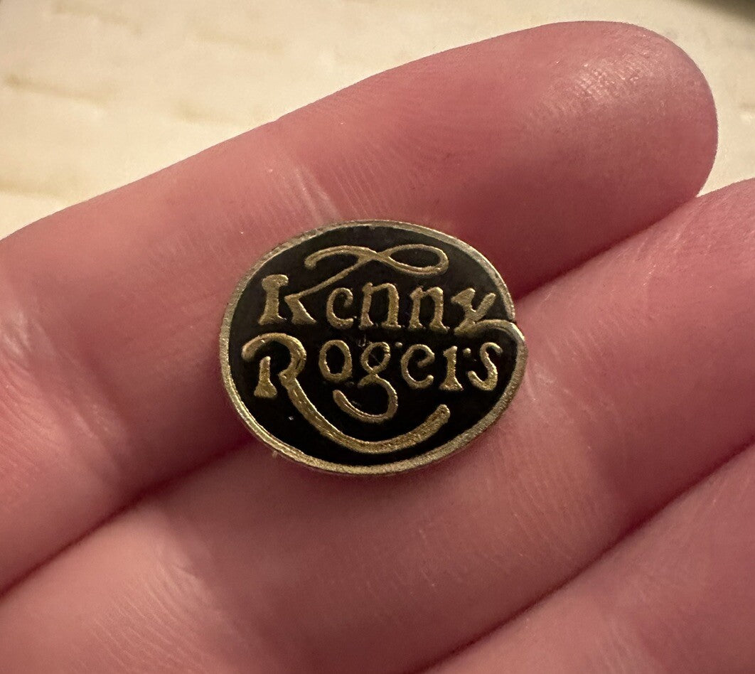 Vintage KENNY ROGERS Concert Souvenir Lapel Hat Pin Tie Tac THE GAMBLER NOS