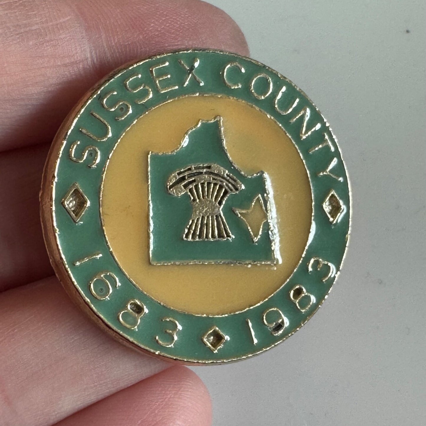 Vintage 1983 Sussex County Delaware 200th Anniversary Lapel Pin 1683
