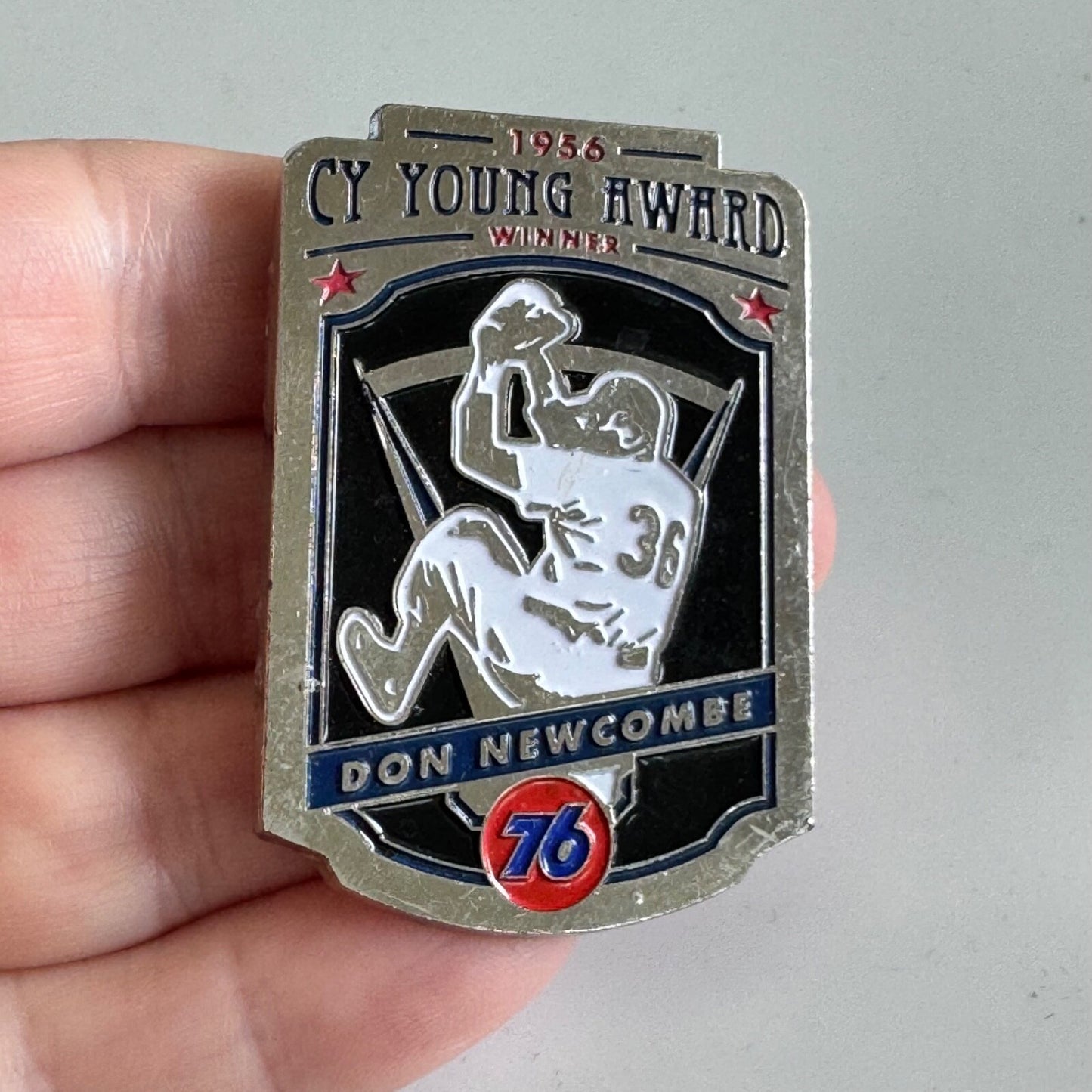 Vintage Don Newcombe 1956 Cy Young Award Pin – Dodgers MLB Enamel Badge