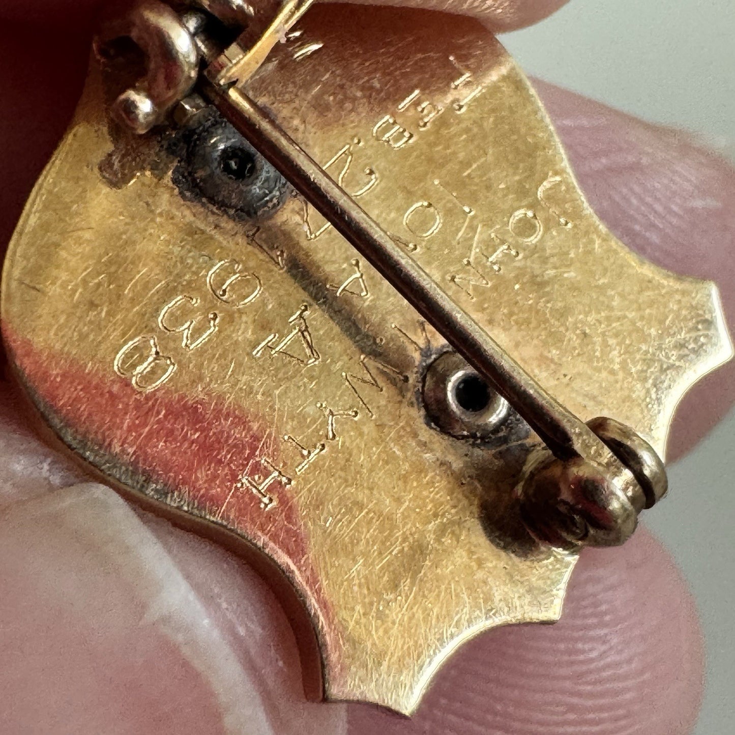 1938 14k Yellow Gold Vintage Enamel Frat Phi Kappa Psi Pin University of Iowa