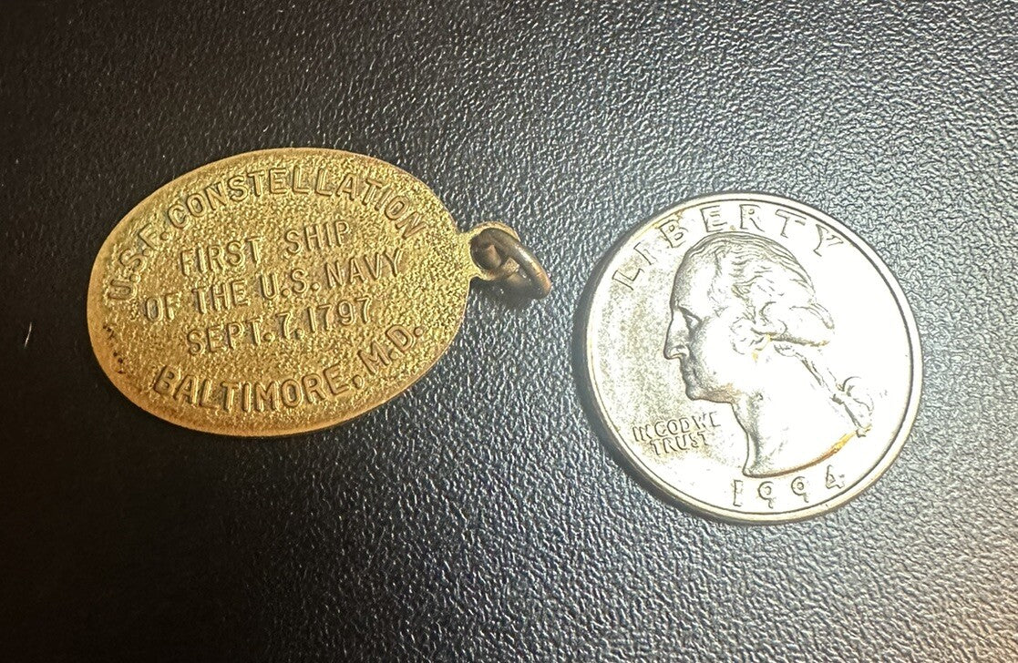 Vintage USF Constellation Ship Maryland MD Charm Pendant U.S.F.