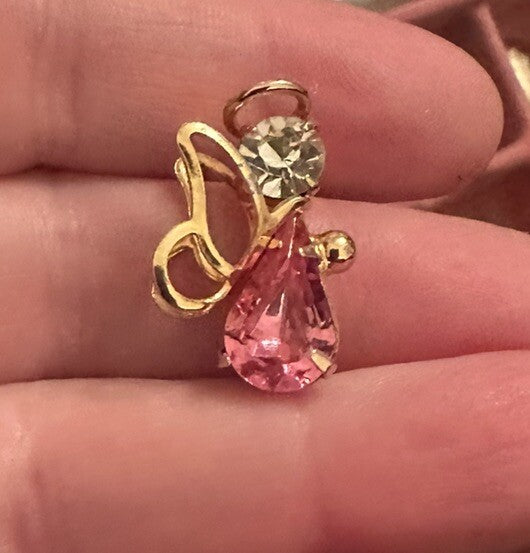 October Crystal Birth Month Angel Pin Guardian Lapel Birthstone USA Tourmaline