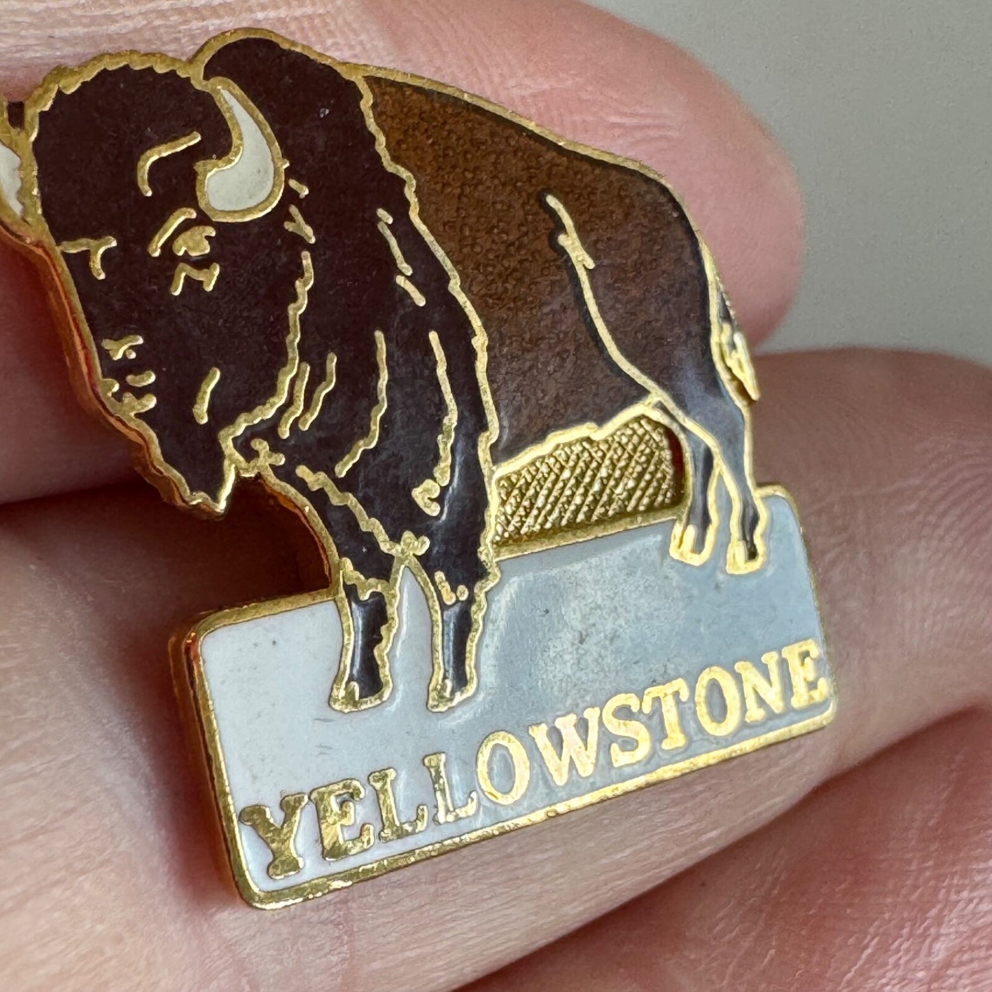 Yellowstone Bison Lapel Pin – National Park Wildlife Souvenir Pinnacle Designs