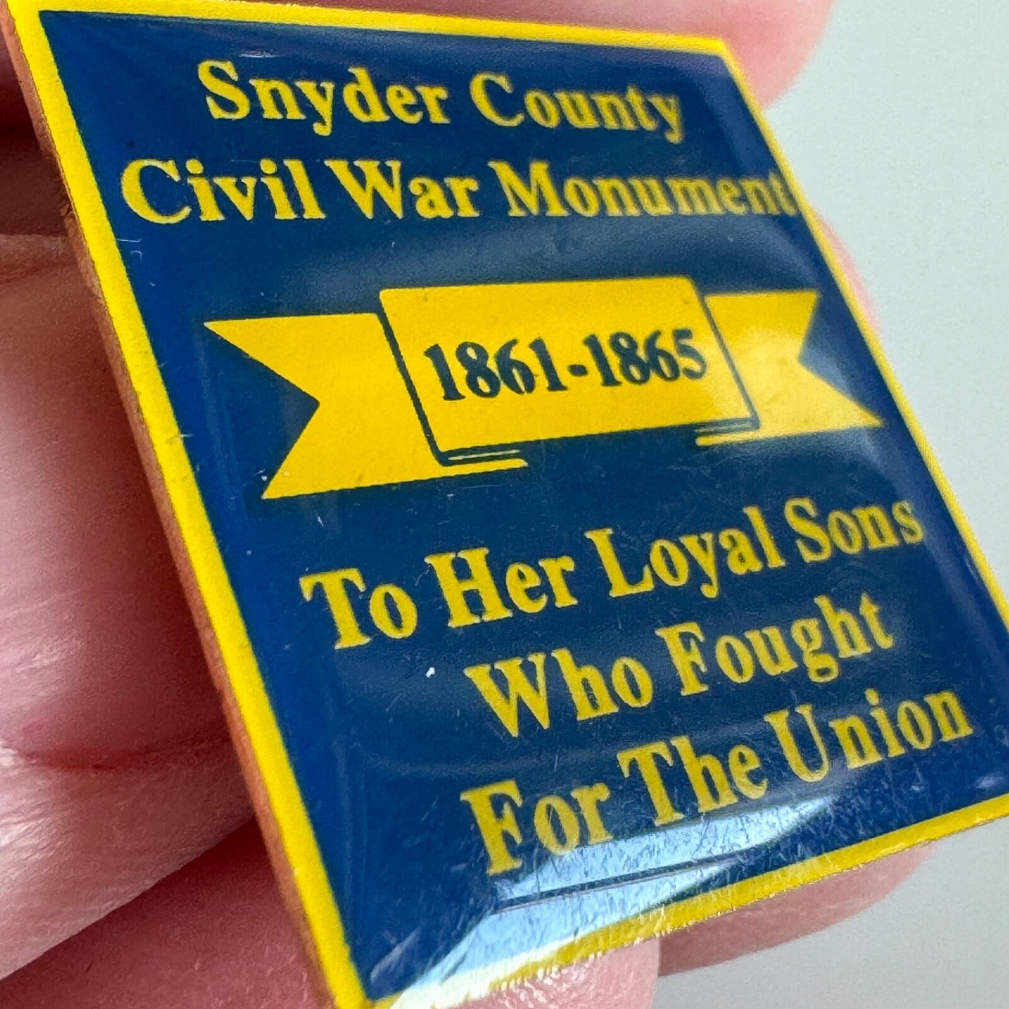 Vintage Snyder County Civil War Monument 1861-1865 Lapel Pin RARE