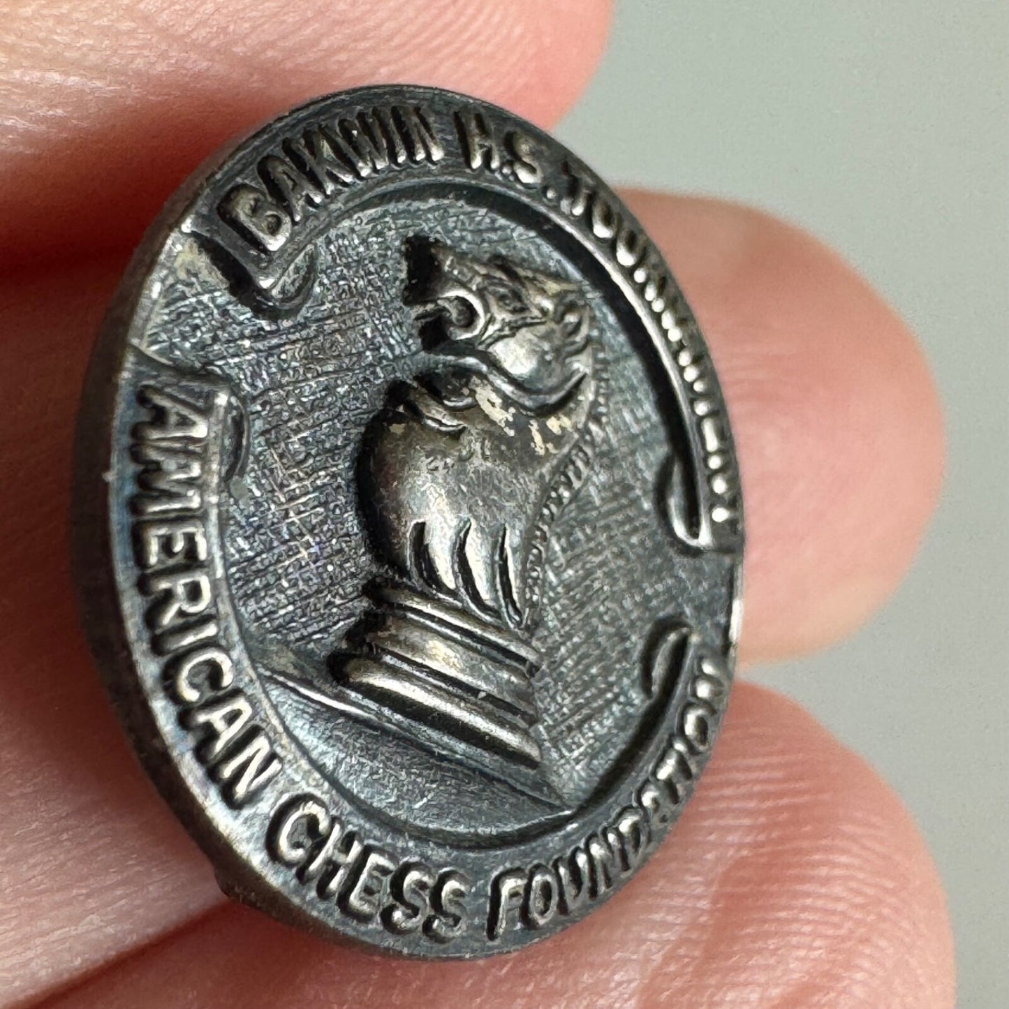 Vintage American Chess Foundation Pin – Bakwin H.S. Tournament Knight