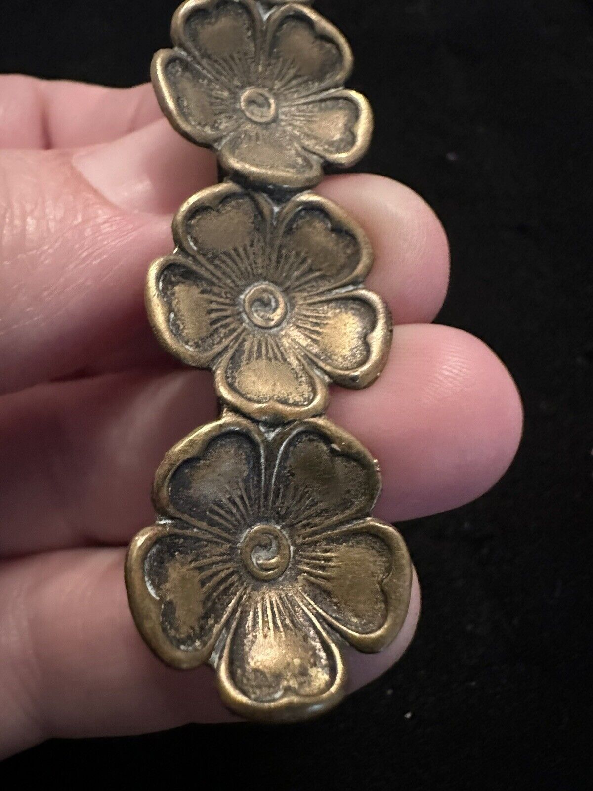 Antique Victorian Art Nouveau Forget Me Not Bar Brooch Pin Beautiful Patina!