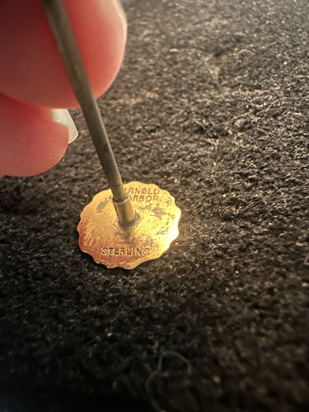 Antique Western College Sterling Silver Hat Stick Pin - Amazing!