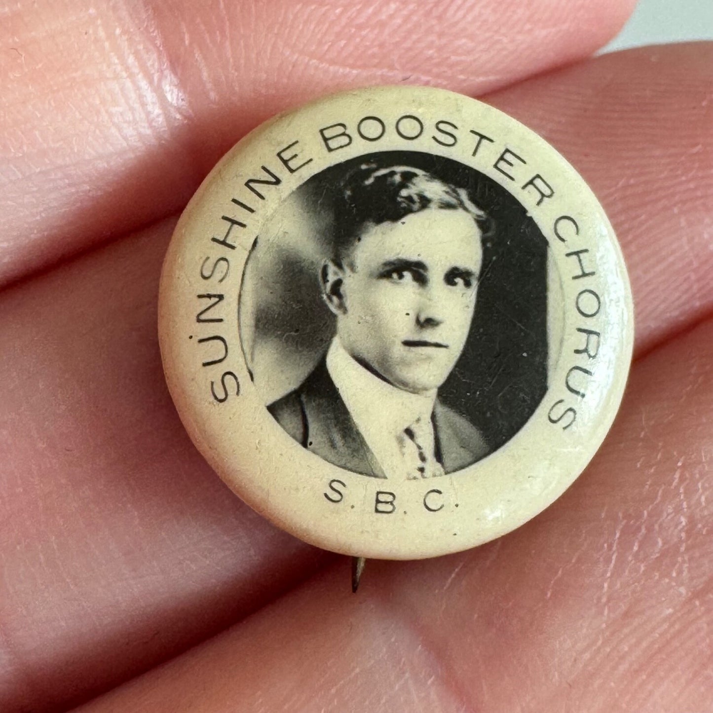 Antique Sunshine Booster Chorus Lapel Pin Button ~1914 Methodist Church