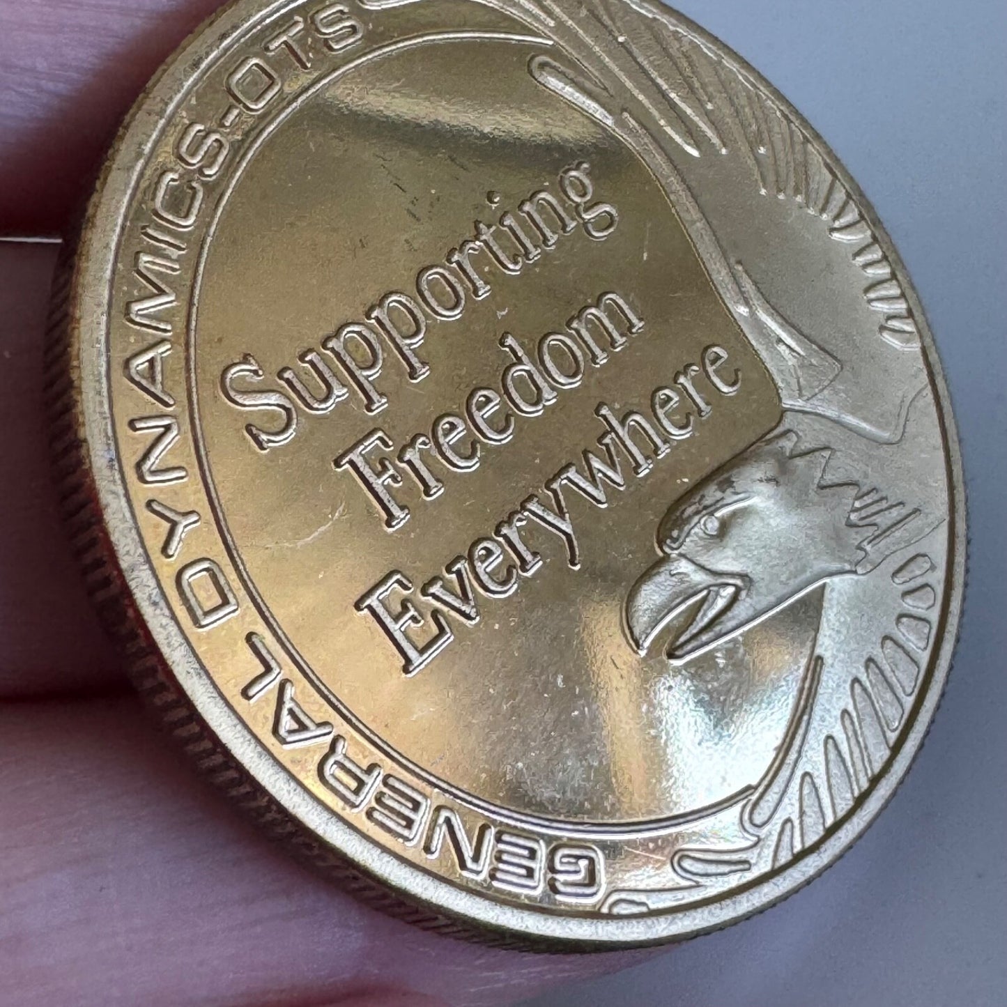 General Dynamics OTS Challenge Coin – Boots on the Ground / Supporting Freedom