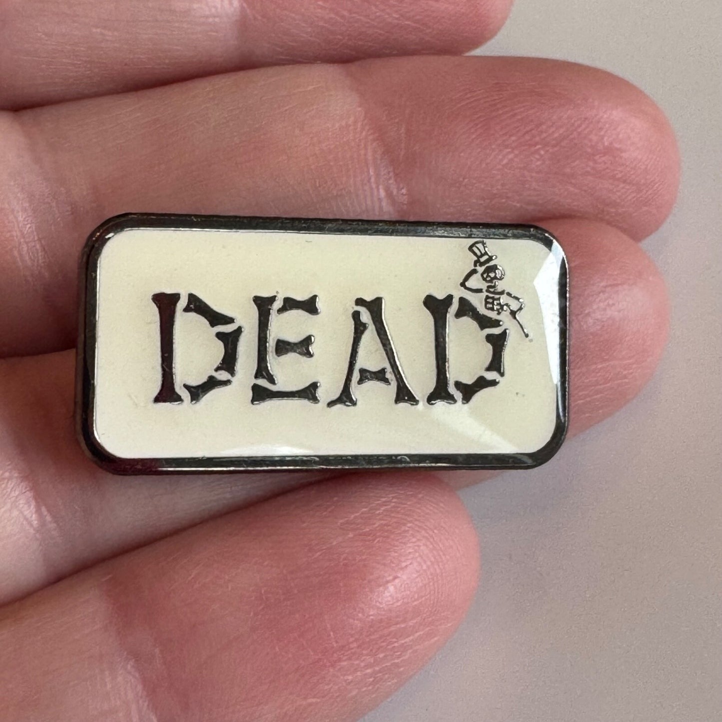 Grateful Dead Dancing Skeleton Bones DEAD Lapel Pin