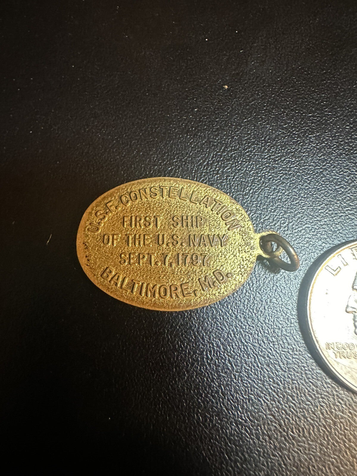Vintage USF Constellation Ship Maryland MD Charm Pendant U.S.F.