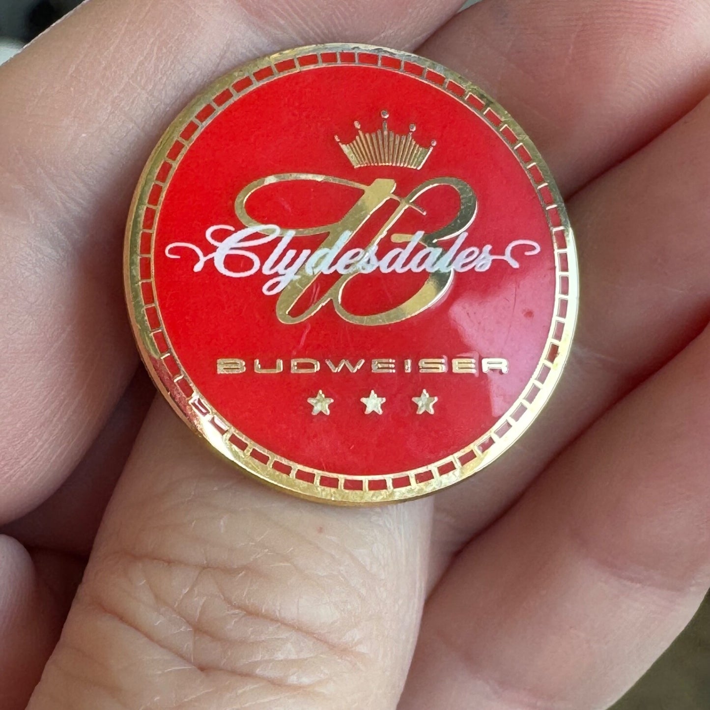 Budweiser Clydesdales Lapel Pin Enamel Red Gold