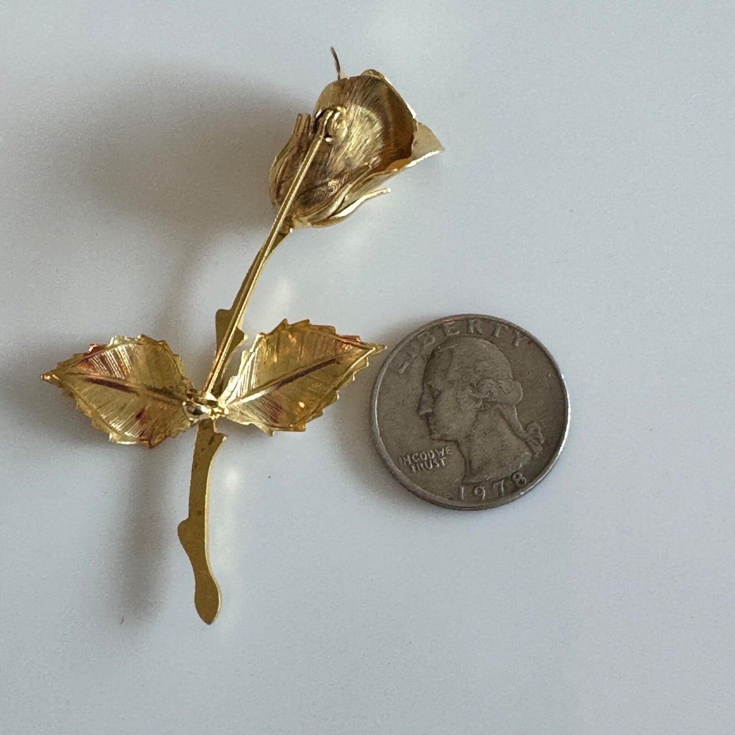 Vintage Boy Scouts Mothers Brooch Gold Tone Rose Pin